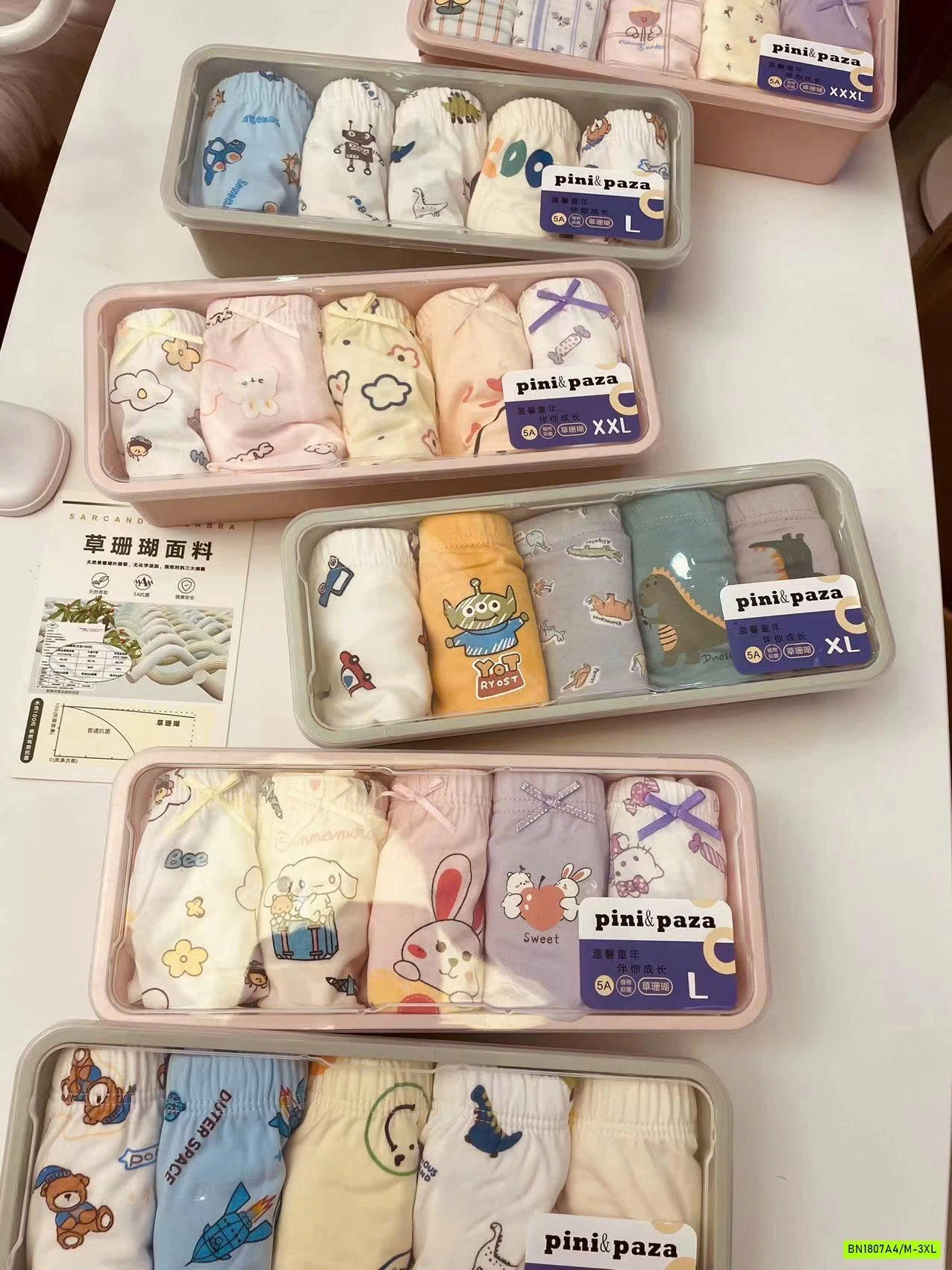 HỌP 5 CHIP ĐÙI COTTON BTBG