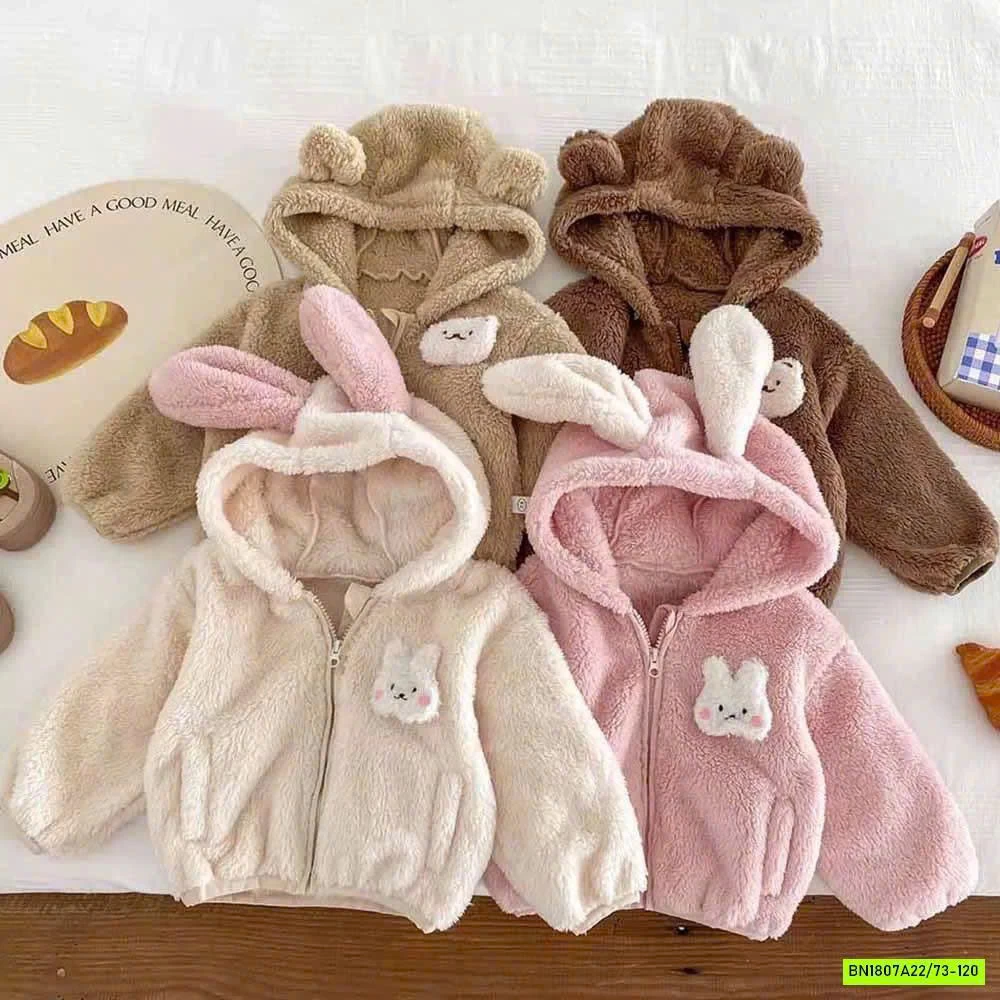 KHOÁC LÔNG LIỀN MŨ GẮN GẤU