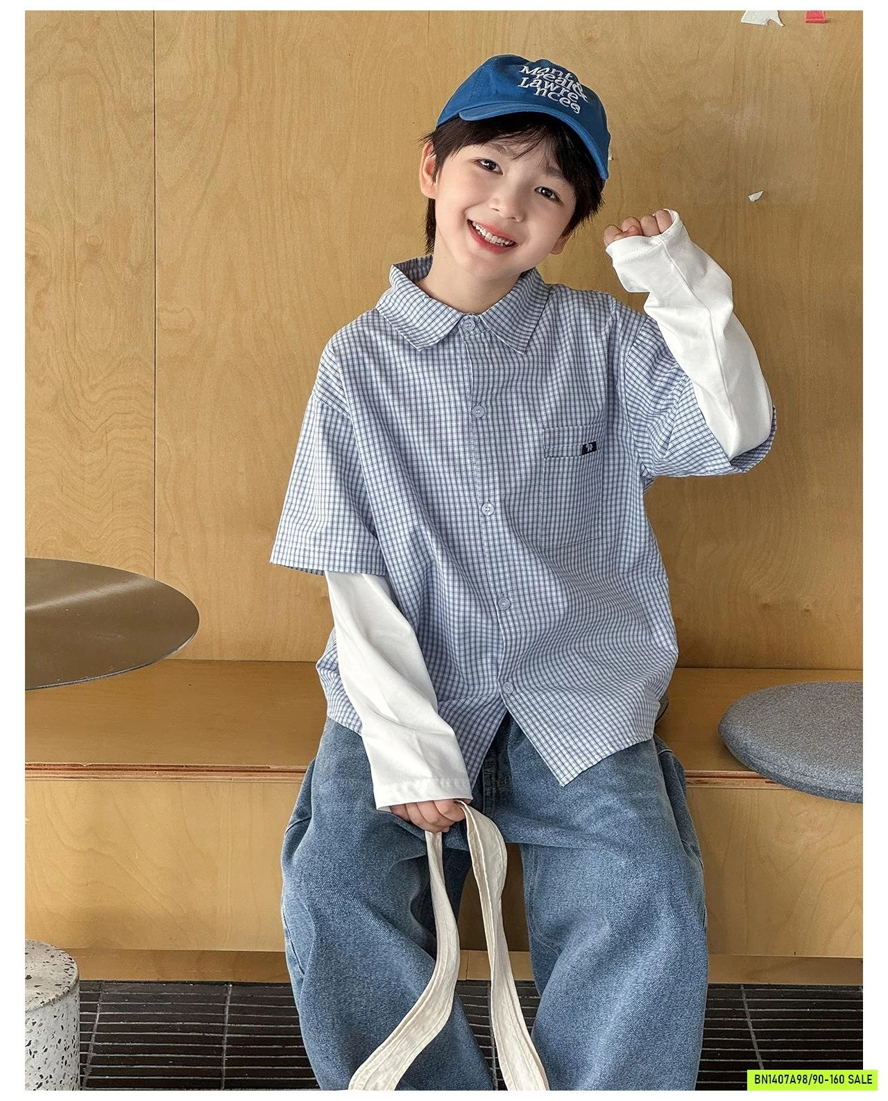 SƠ MI CARO TAY NỐI AOAOKIDS SALE