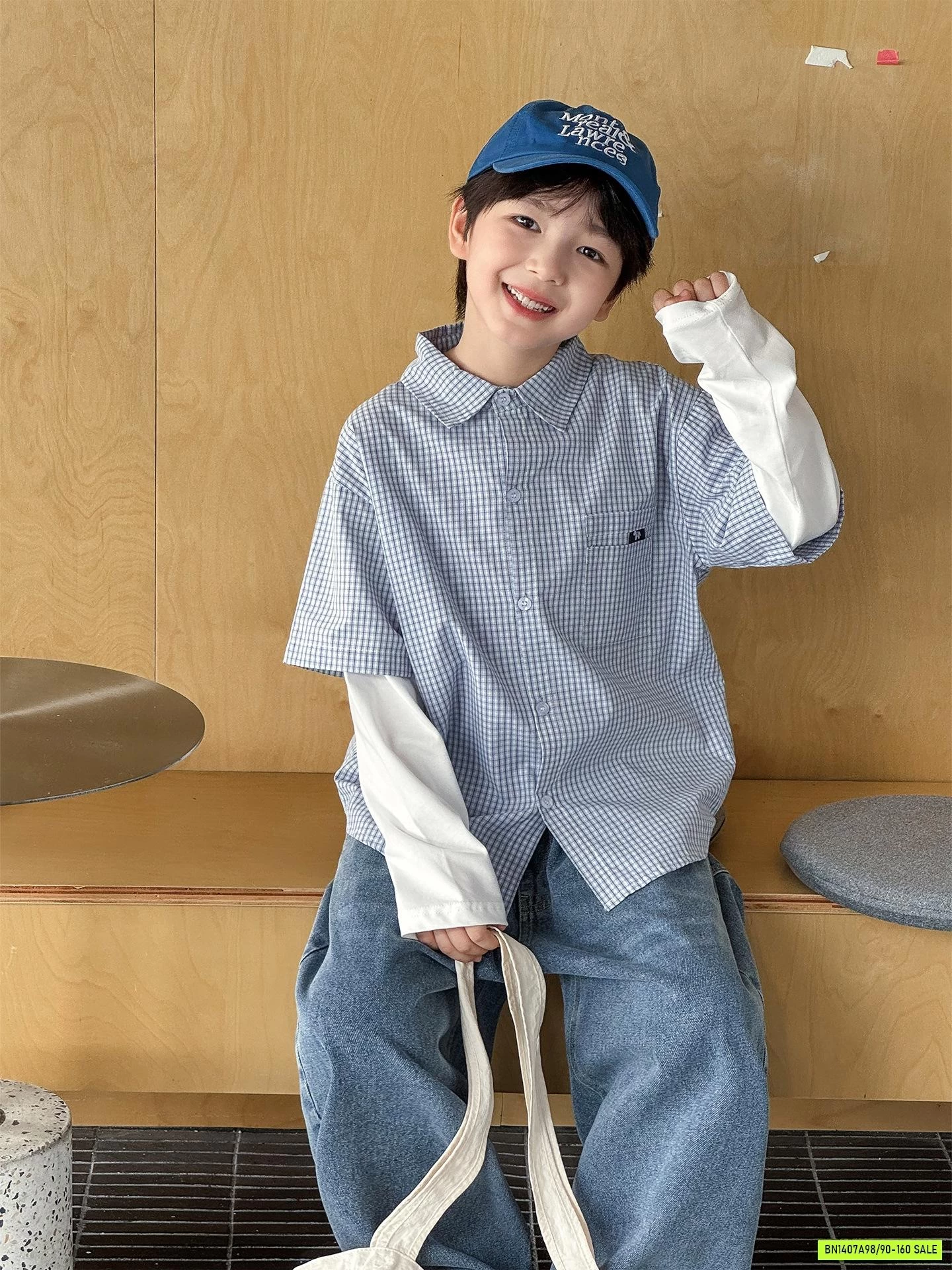 SƠ MI CARO TAY NỐI AOAOKIDS SALE