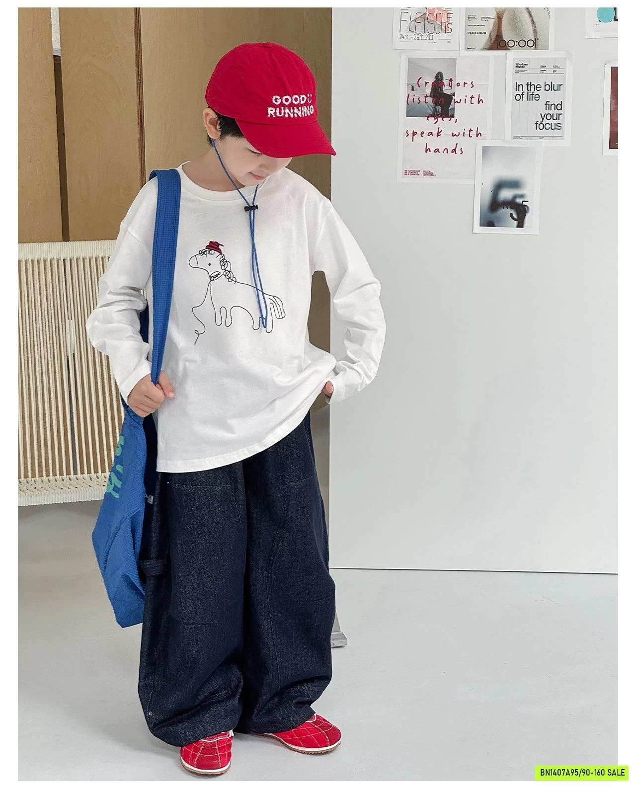SÉT ÁO THÊU NGỰA MIX DENIM AOAOKIDS