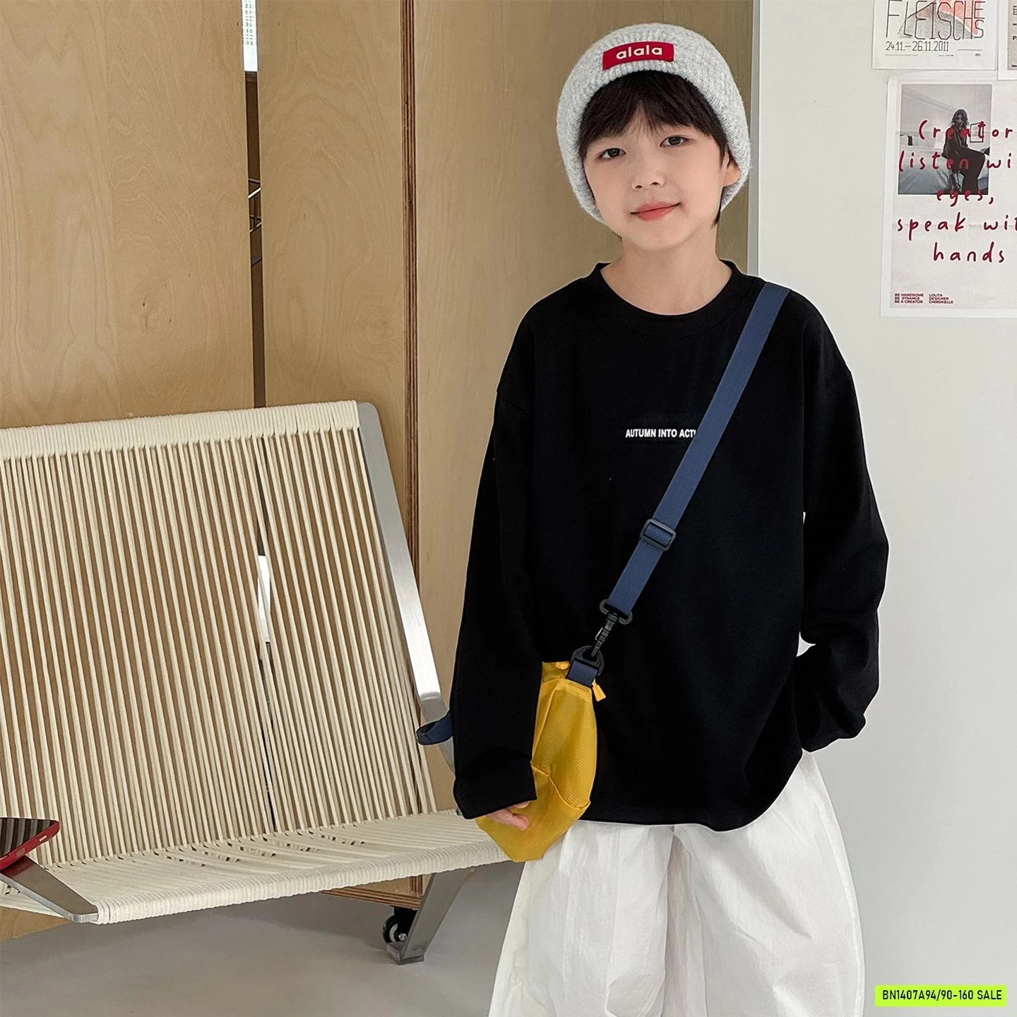ÁO THUN MỎNG IN CHỮ LƯNG AOAOKIDS