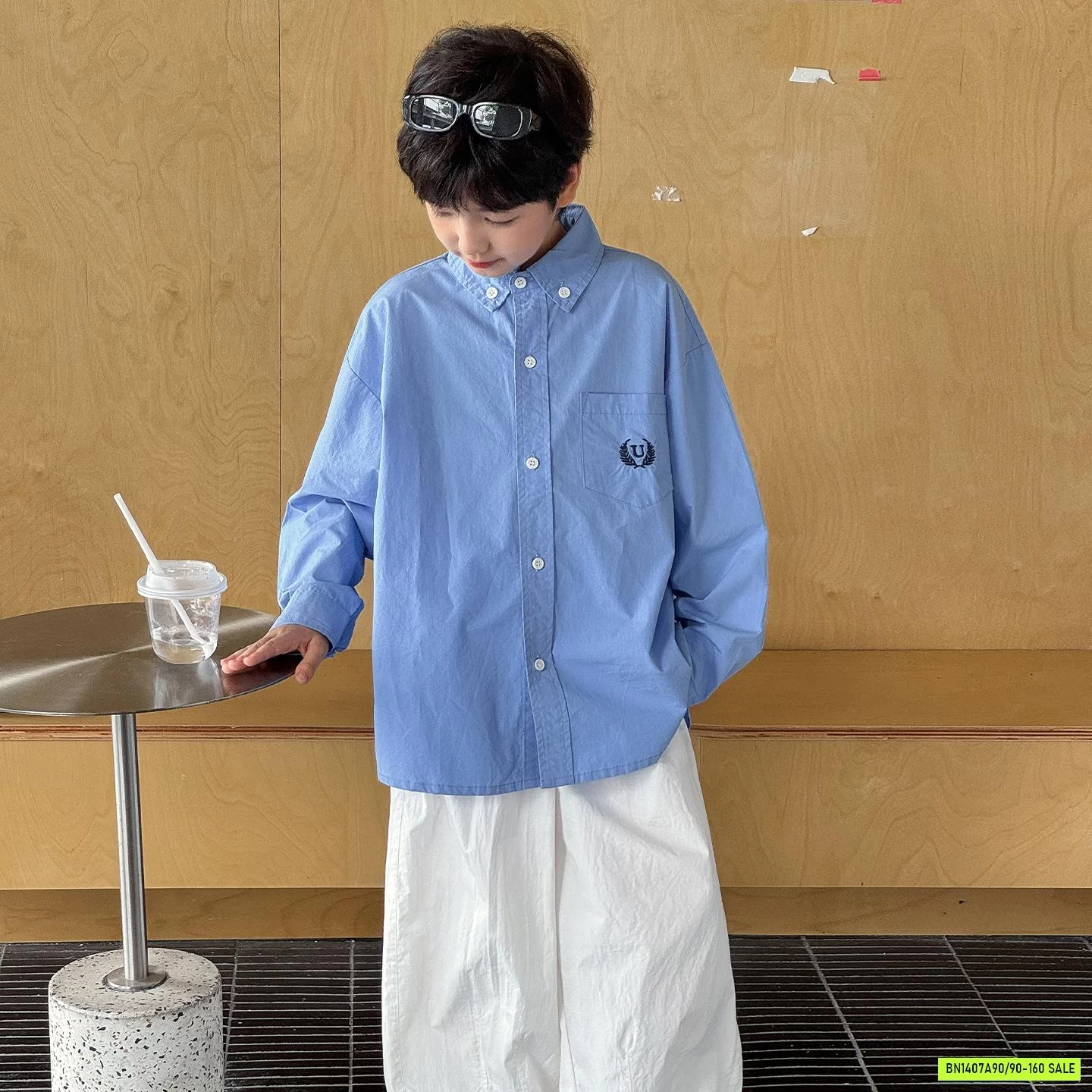 SƠ MI DÀI TAY TÚI NGỰC AOAOKIDS
