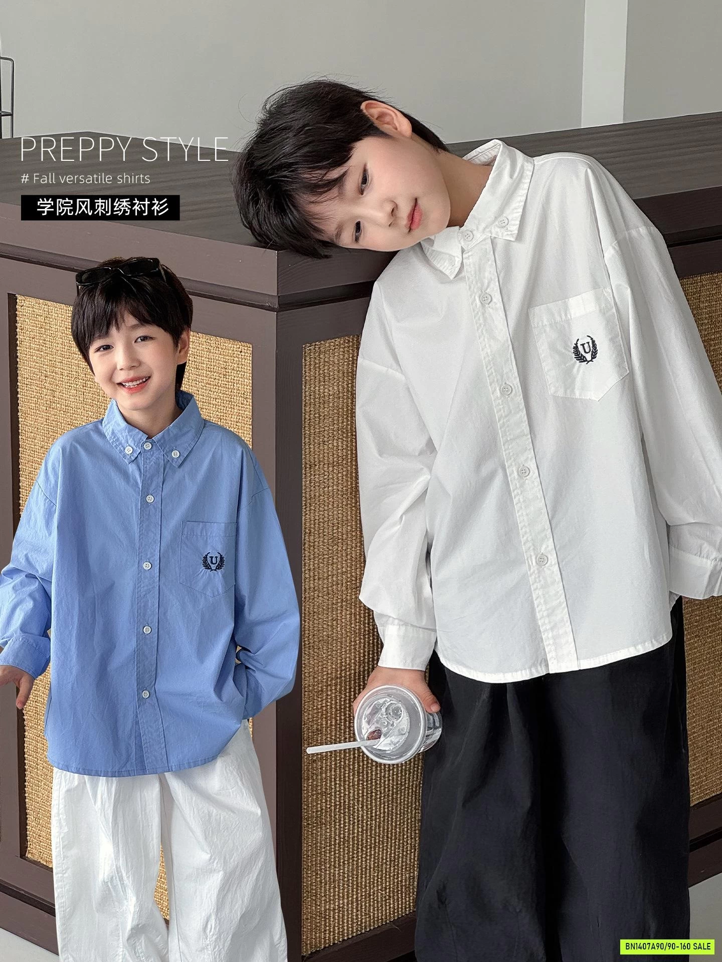 SƠ MI DÀI TAY TÚI NGỰC AOAOKIDS