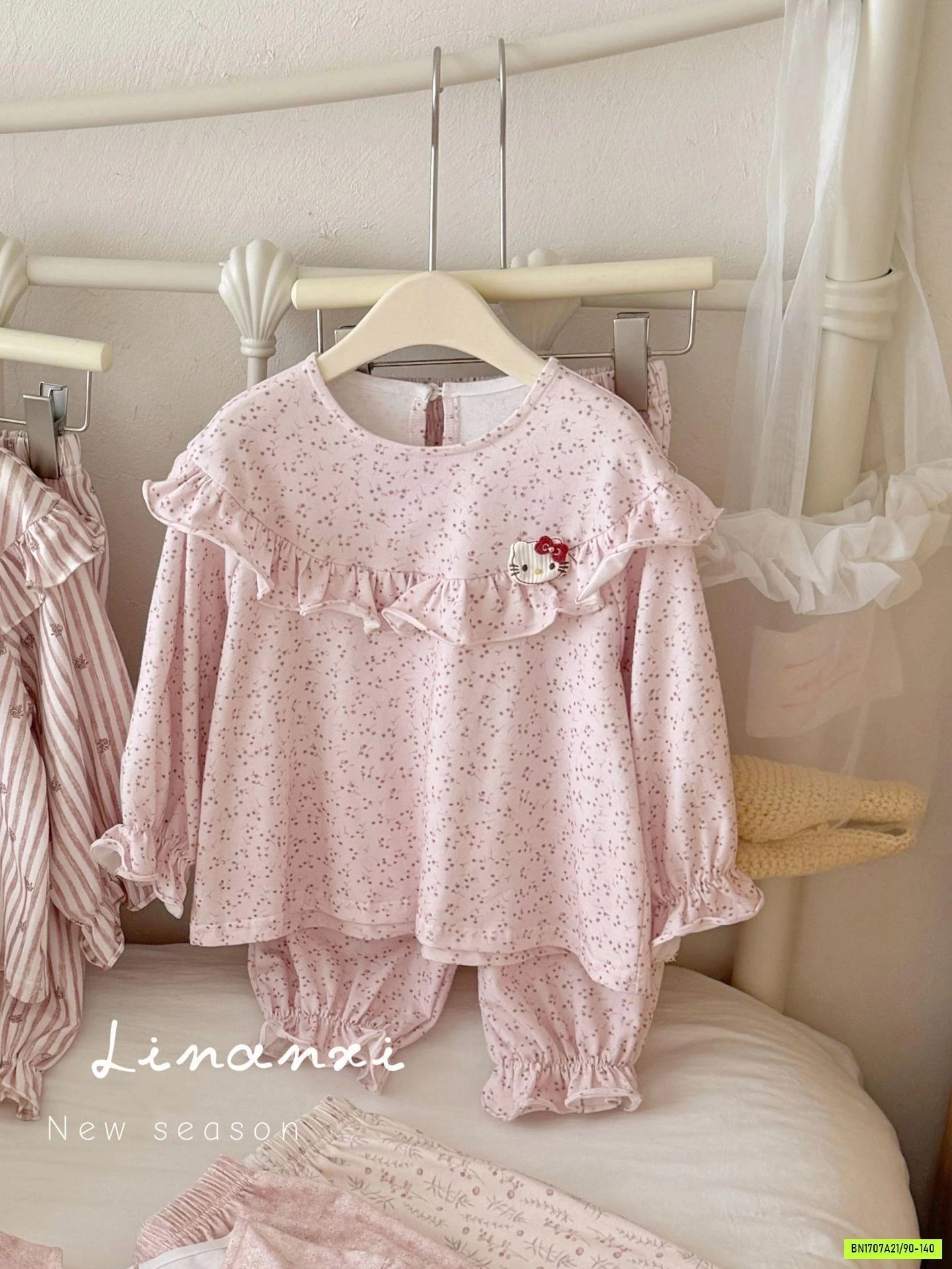 BỘ NỈ HOMEWEAR TONE HỒNG LINANXI