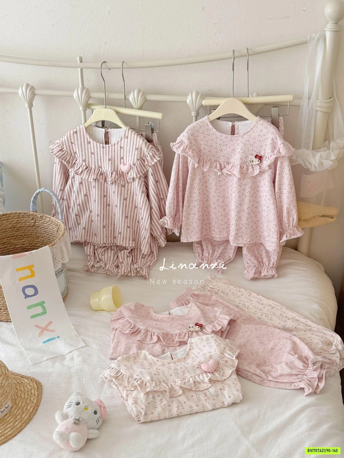 BỘ NỈ HOMEWEAR TONE HỒNG LINANXI