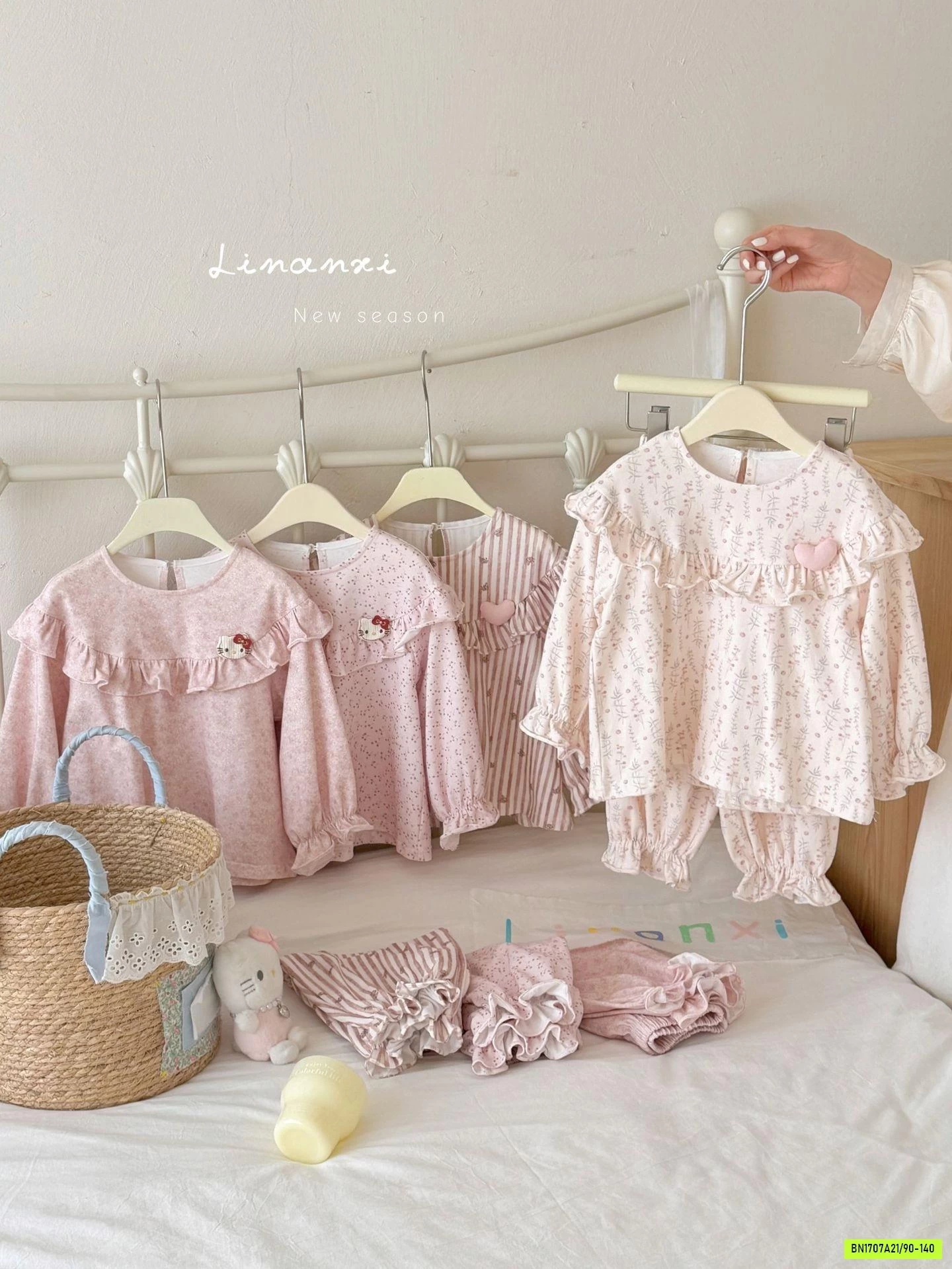 BỘ NỈ HOMEWEAR TONE HỒNG LINANXI