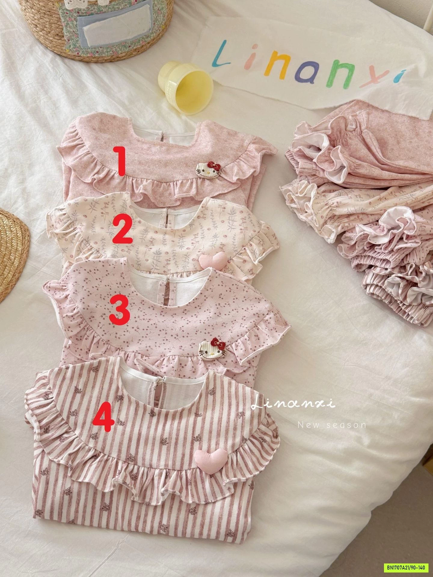 BỘ NỈ HOMEWEAR TONE HỒNG LINANXI
