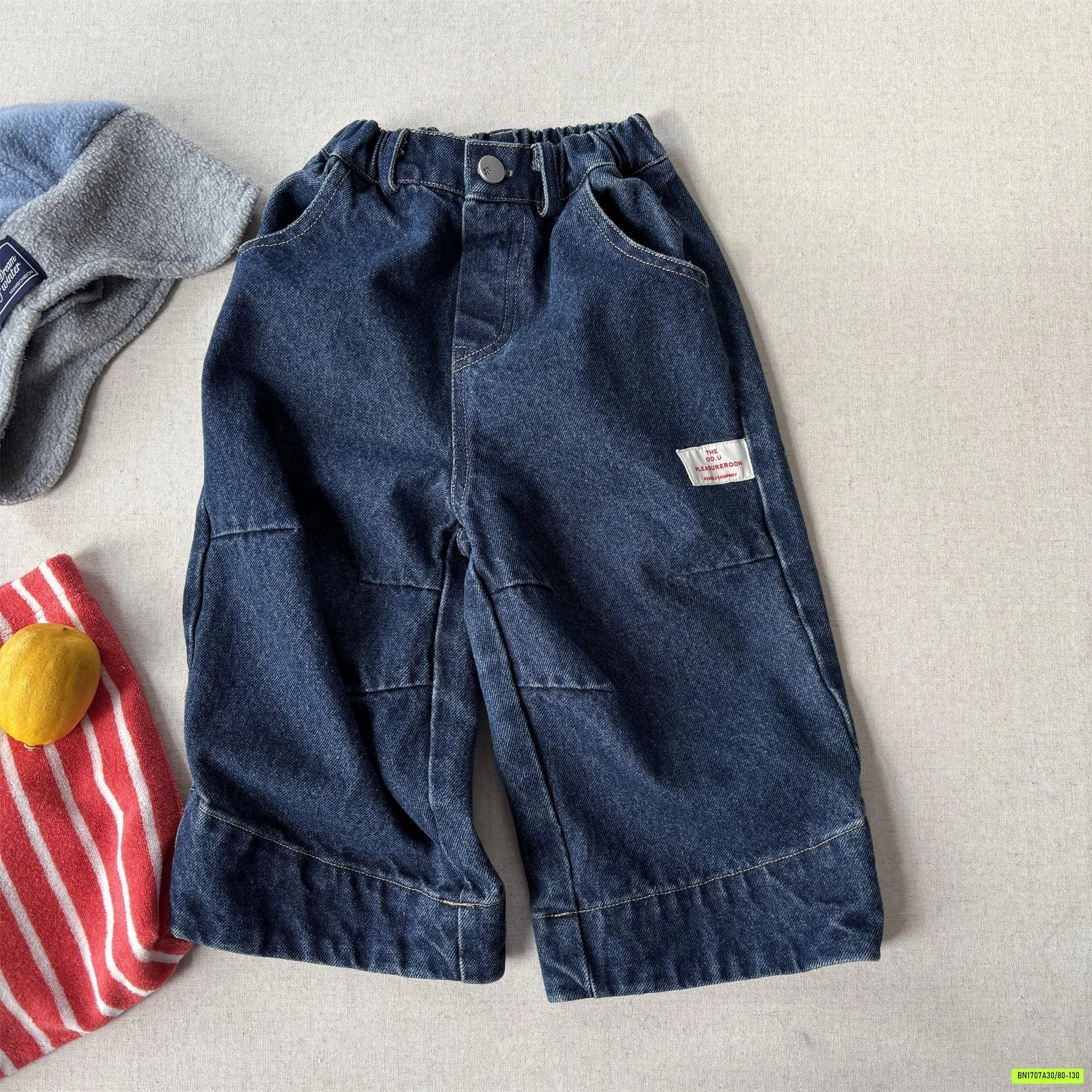 JEANS SUÔNG GẤP GẤU ADBABY