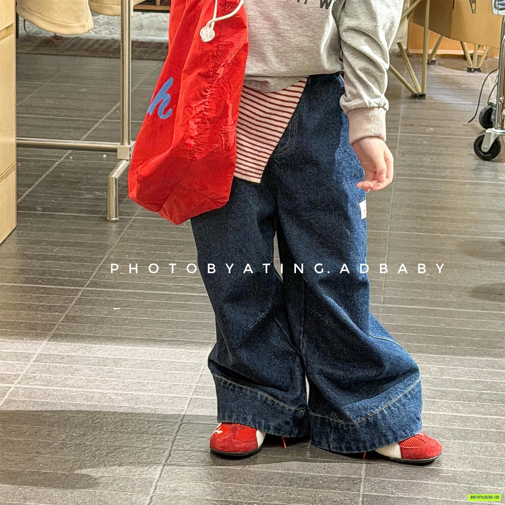 JEANS SUÔNG GẤP GẤU ADBABY