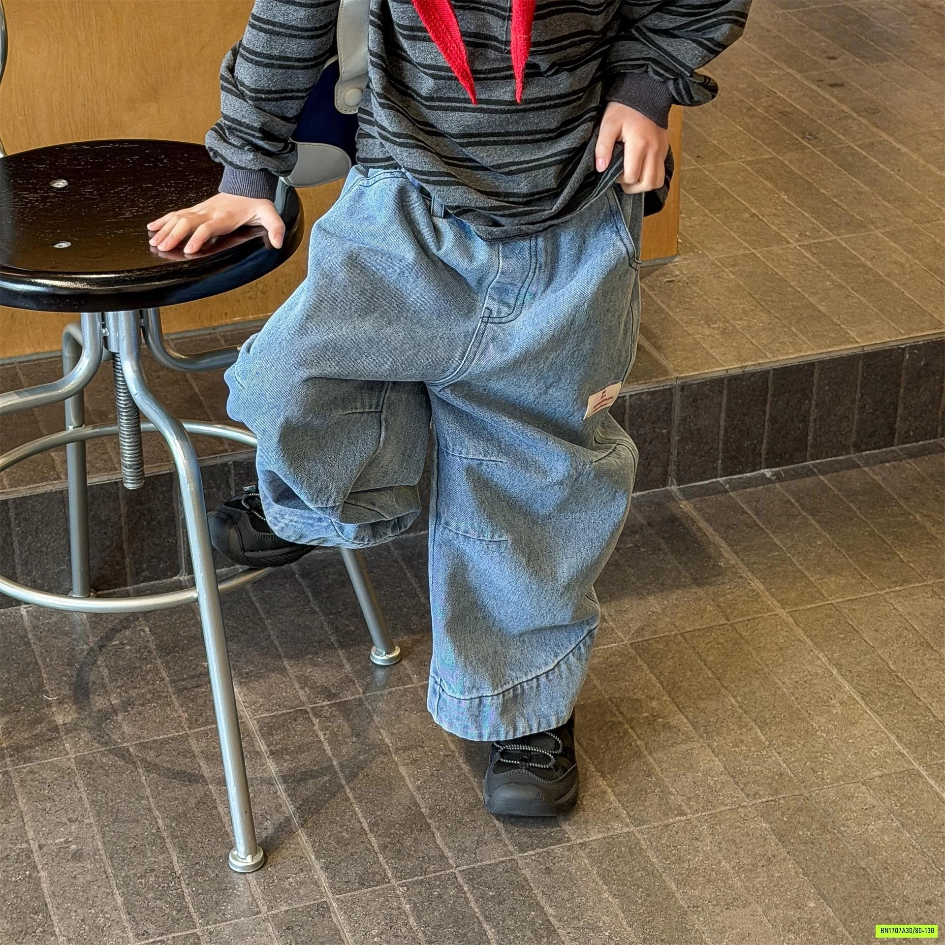 JEANS SUÔNG GẤP GẤU ADBABY