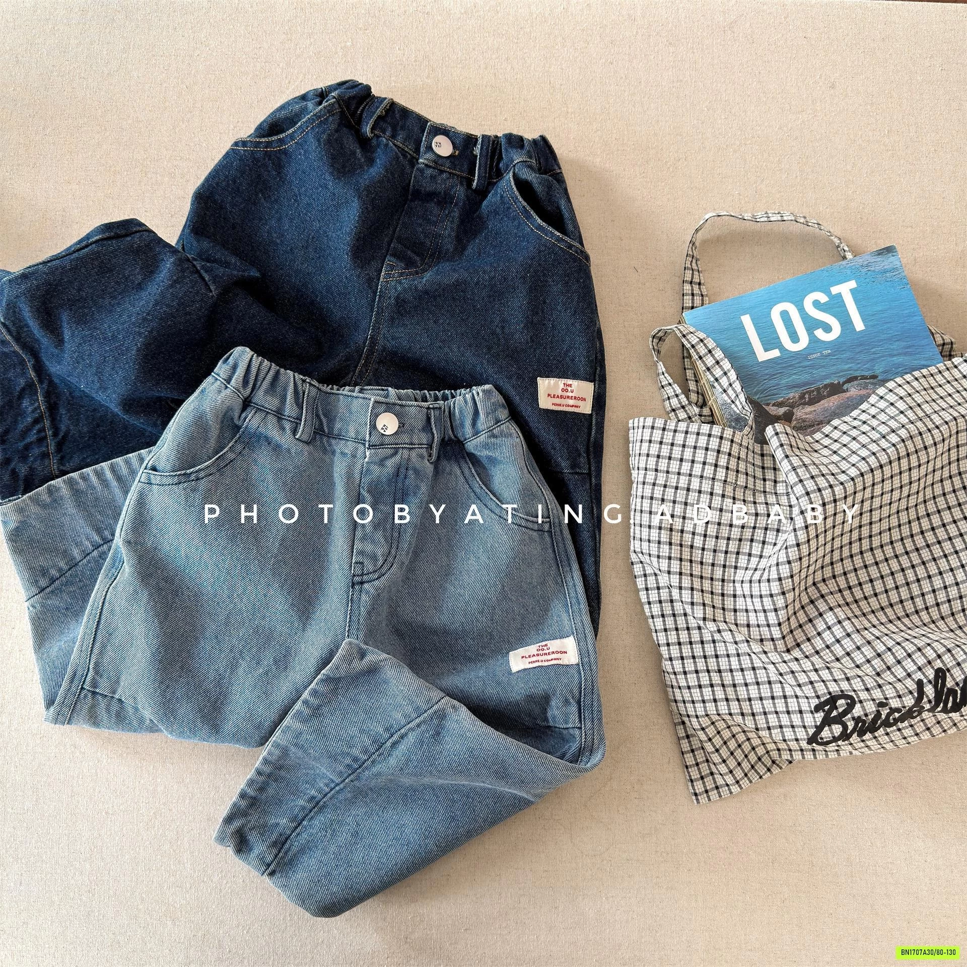 JEANS SUÔNG GẤP GẤU ADBABY
