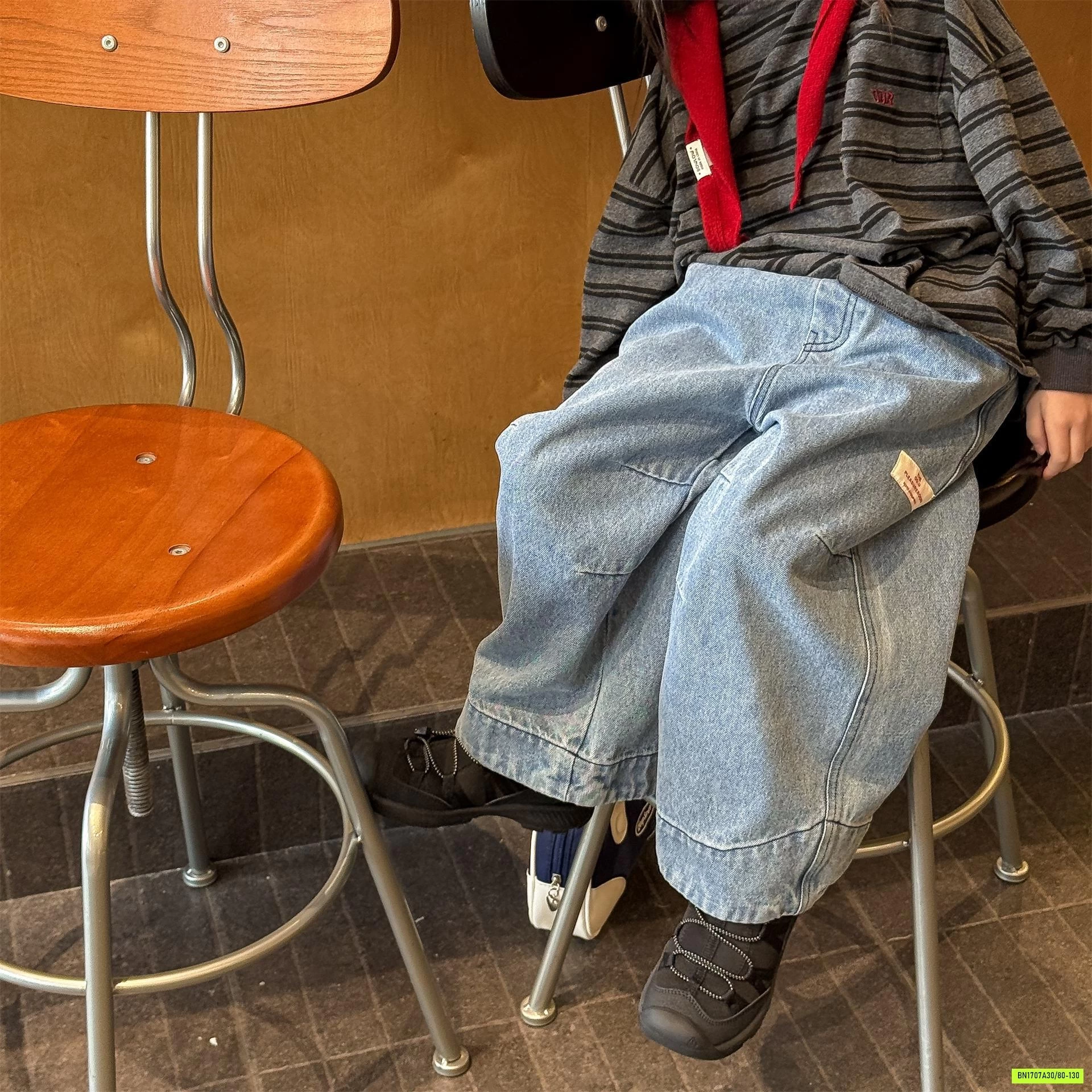 JEANS SUÔNG GẤP GẤU ADBABY