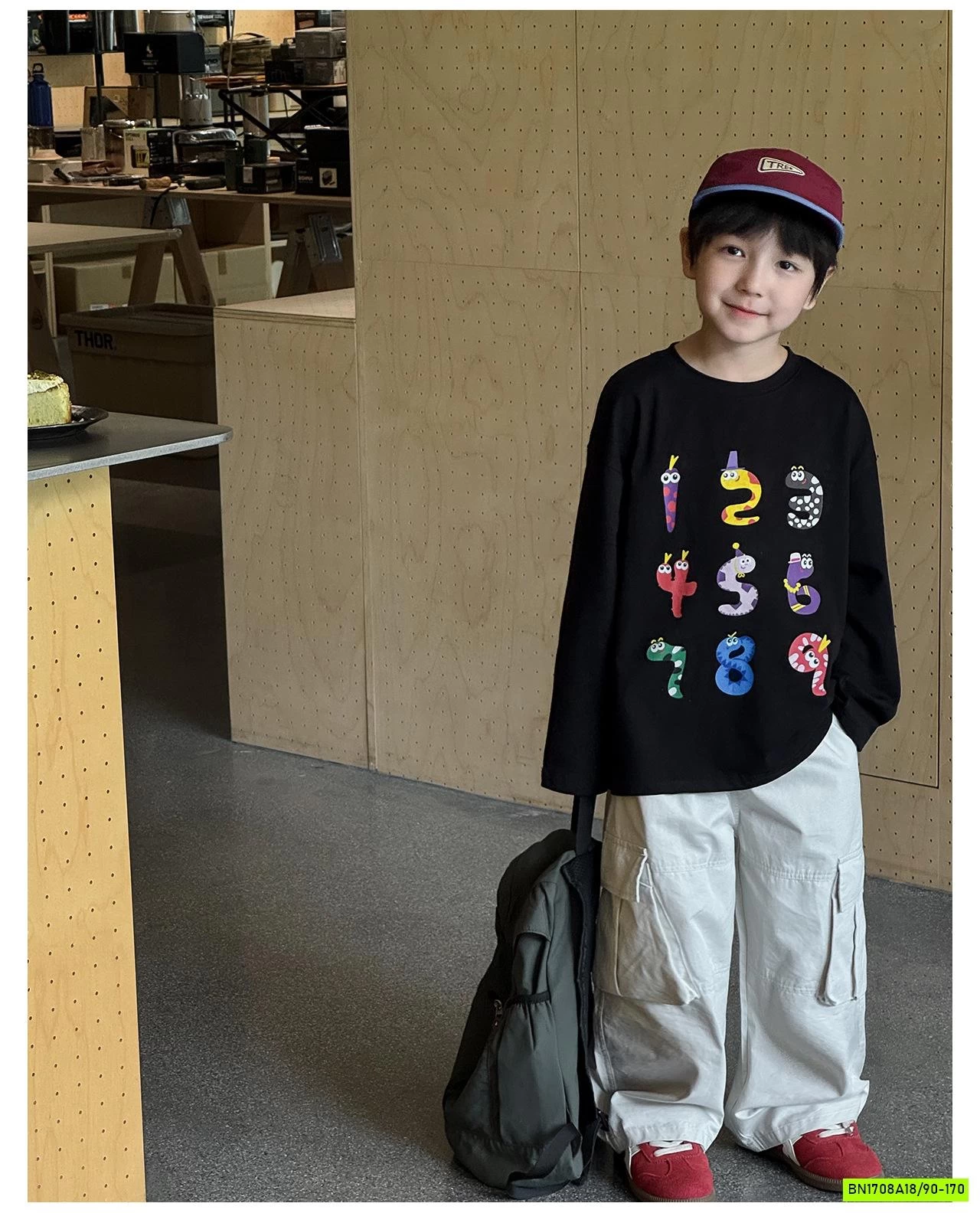 ÁO THUN IN SỐ SẮC MÀU AQ5014 AOAOKIDS