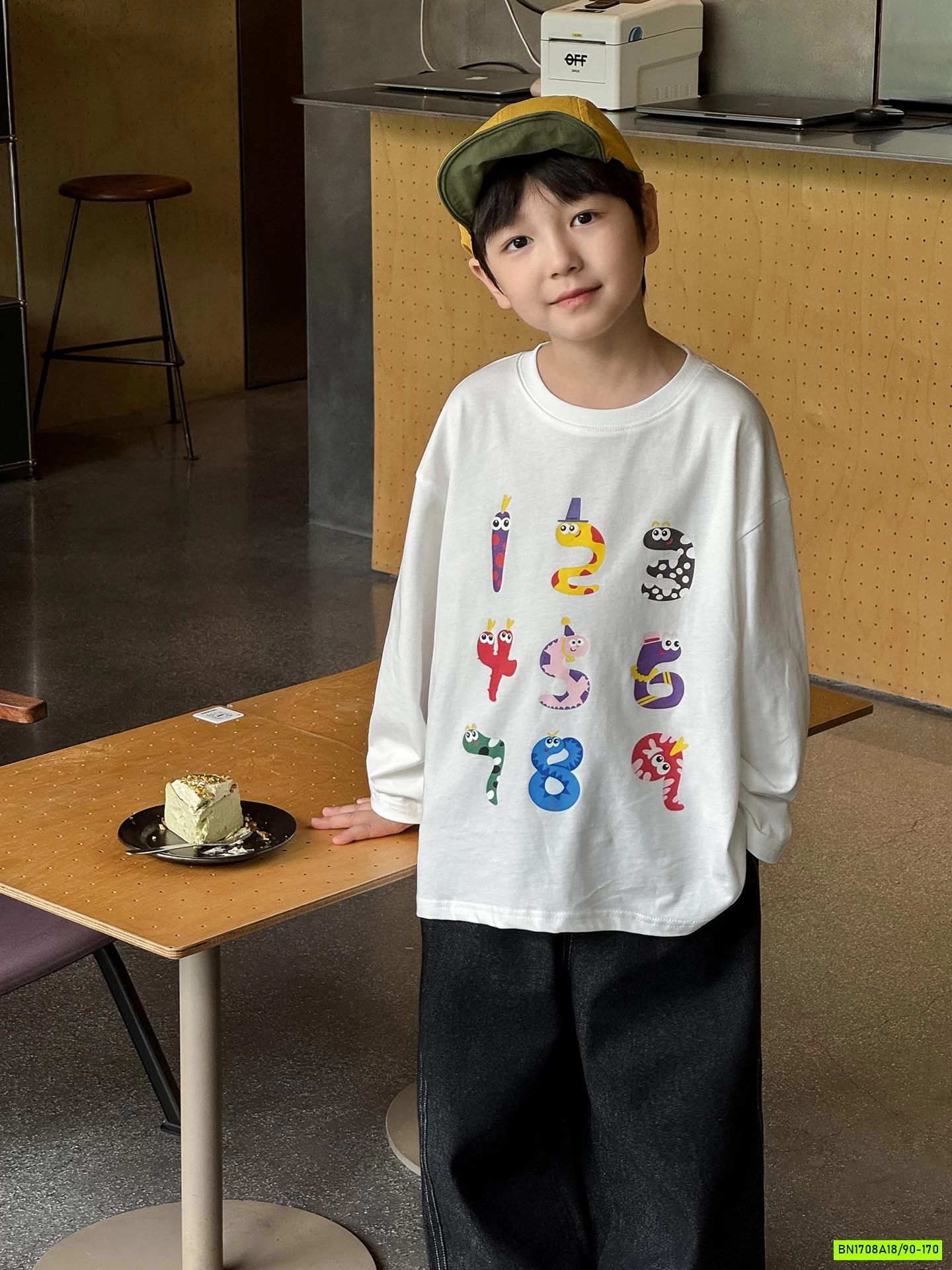 ÁO THUN IN SỐ SẮC MÀU AQ5014 AOAOKIDS