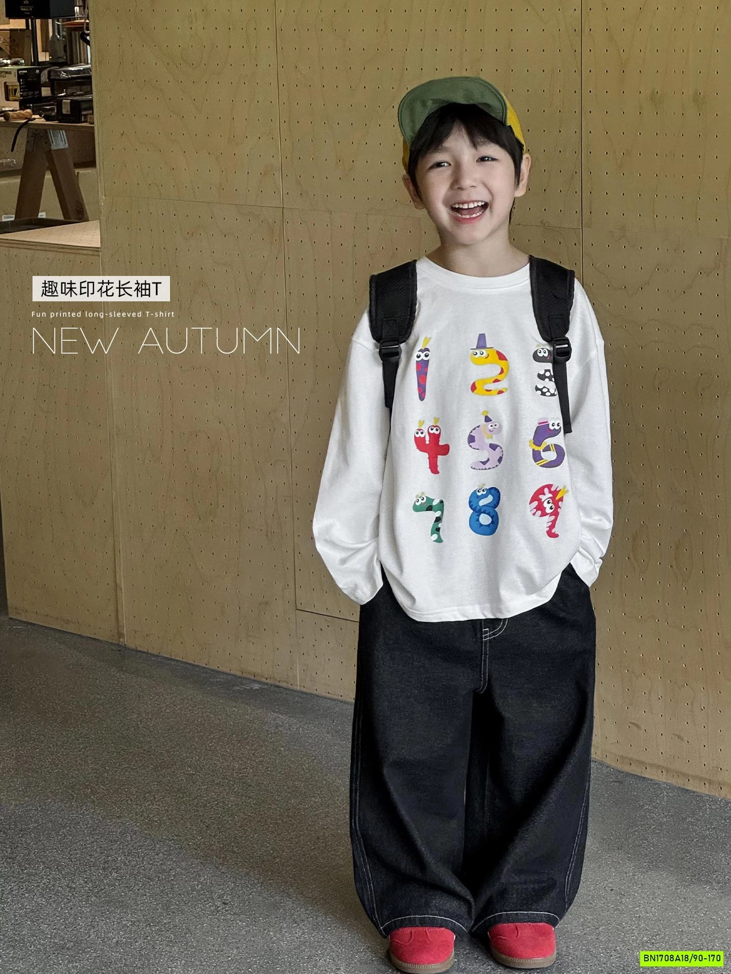 ÁO THUN IN SỐ SẮC MÀU AQ5014 AOAOKIDS