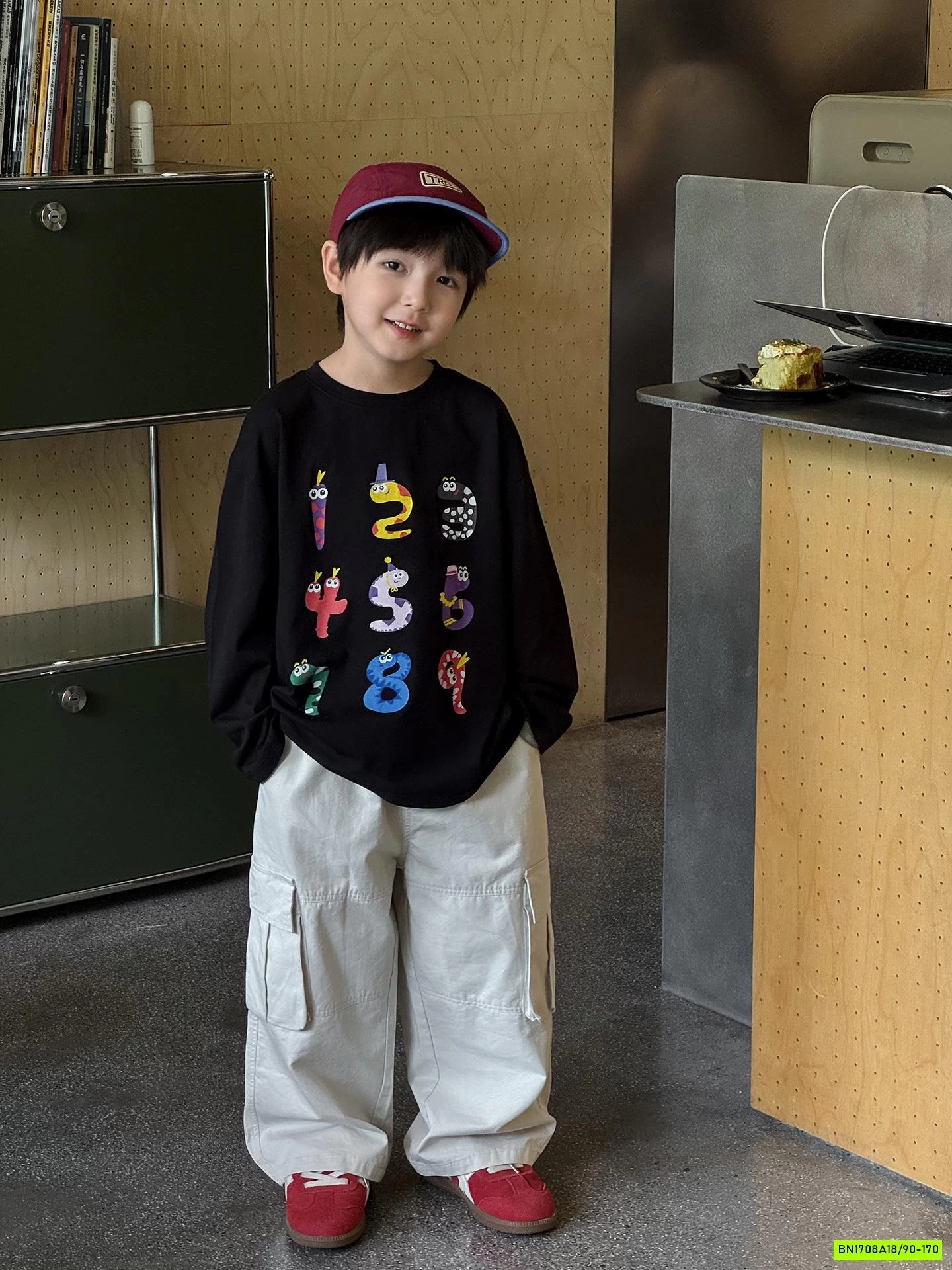 ÁO THUN IN SỐ SẮC MÀU AQ5014 AOAOKIDS