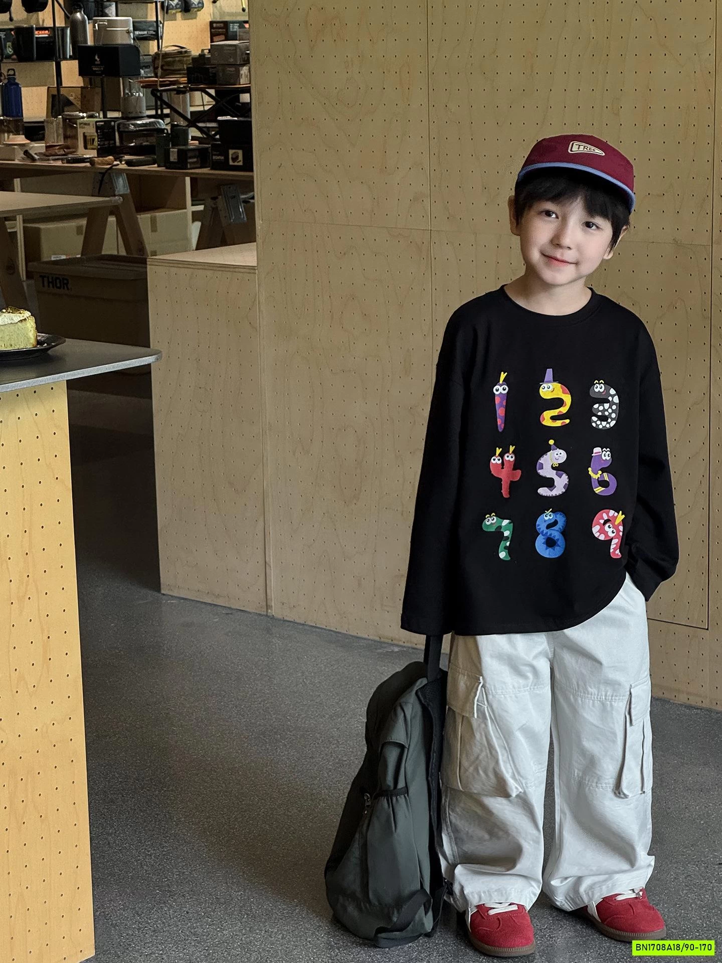 ÁO THUN IN SỐ SẮC MÀU AQ5014 AOAOKIDS