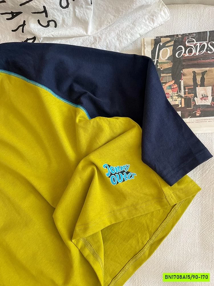 ÁO THUN PHỐI MÀU TAY 25F130 ambb