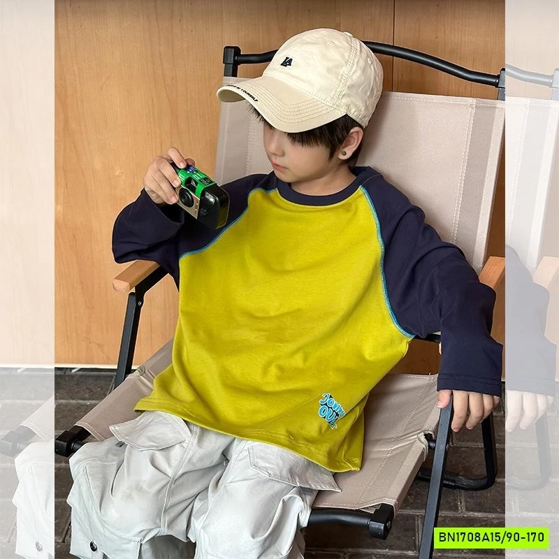 ÁO THUN PHỐI MÀU TAY 25F130 ambb