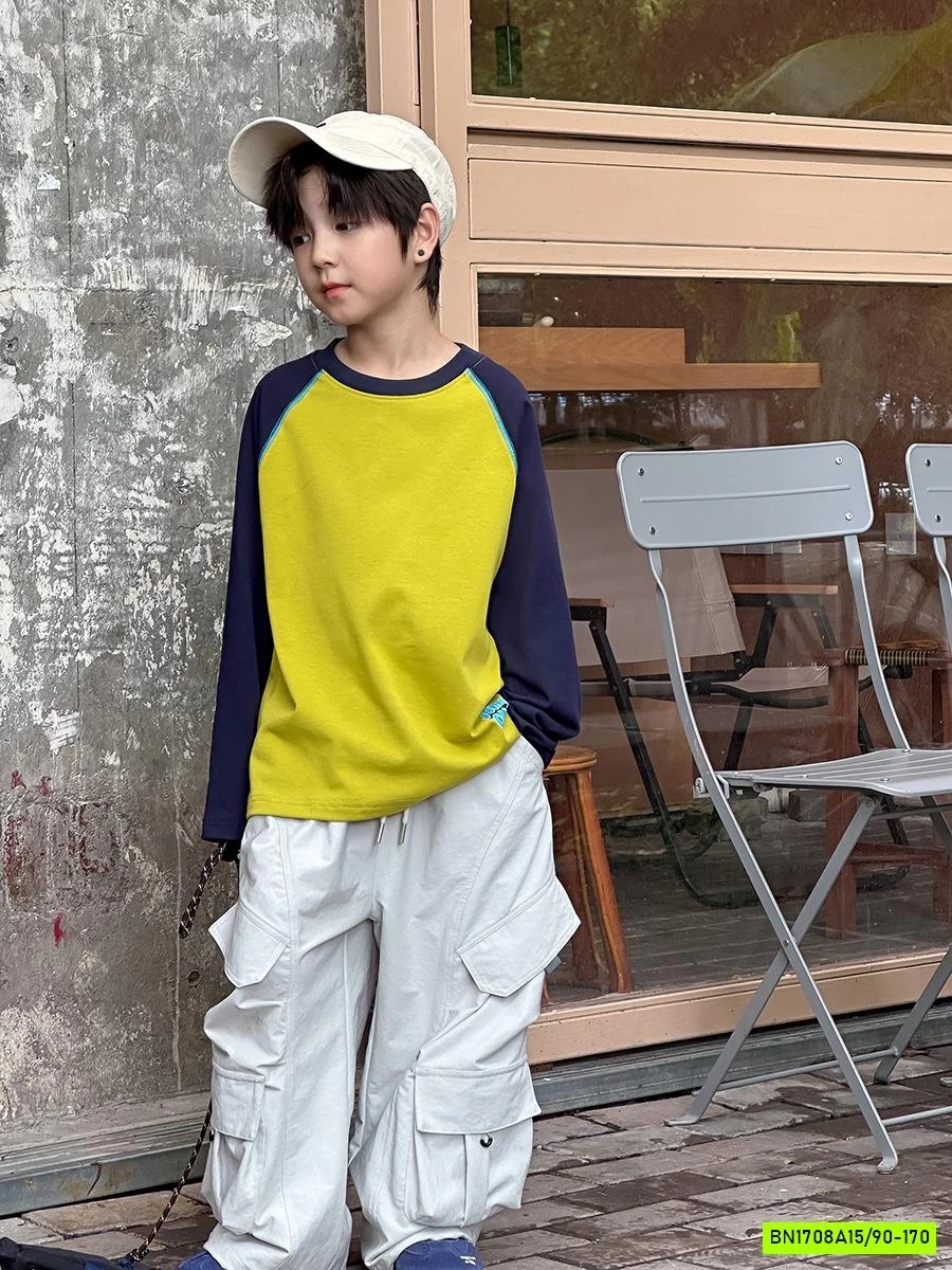 ÁO THUN PHỐI MÀU TAY 25F130 ambb