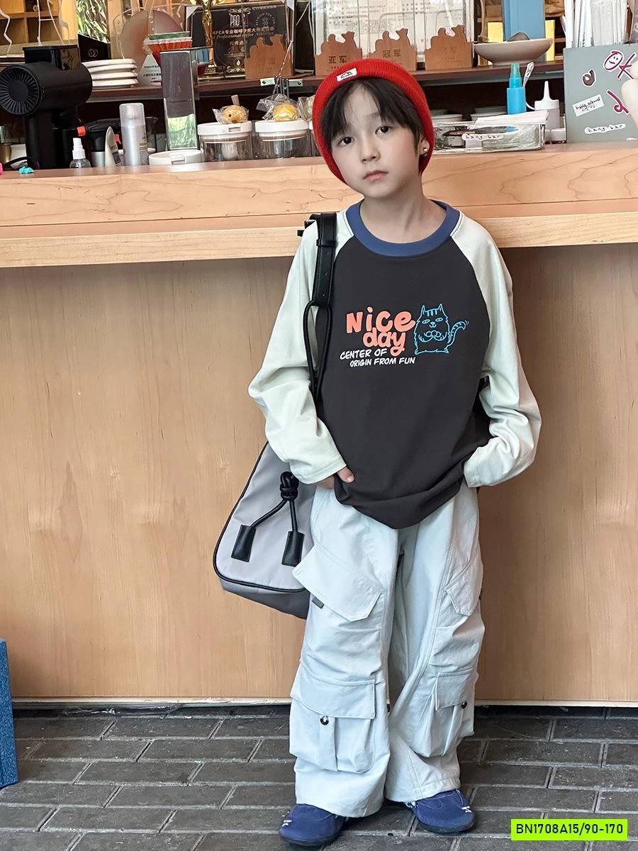 ÁO THUN PHỐI MÀU TAY 25F130 ambb