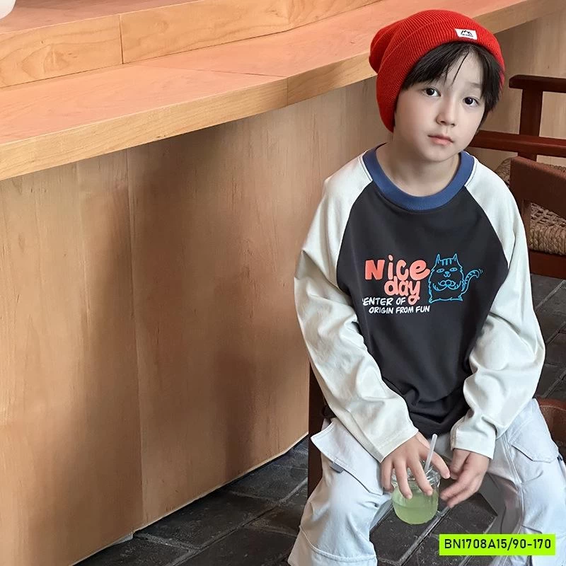 ÁO THUN PHỐI MÀU TAY 25F130 ambb