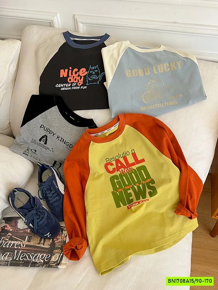 ÁO THUN PHỐI MÀU TAY 25F130 ambb