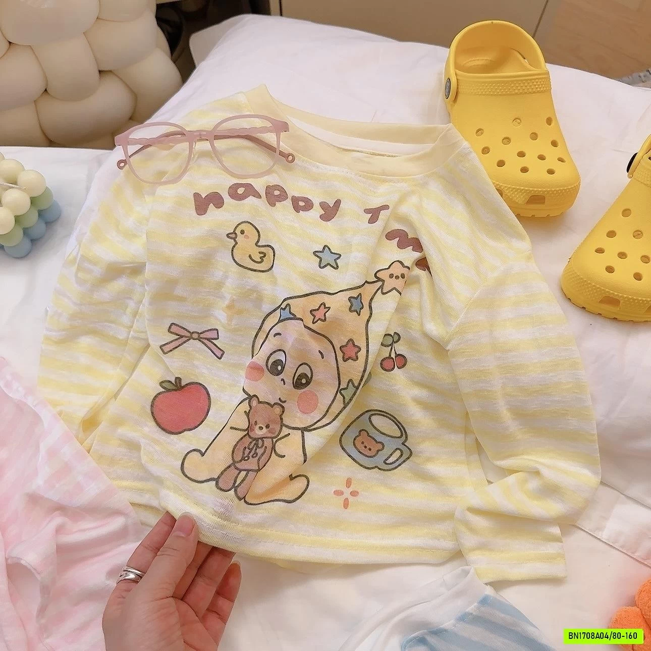 BAGGY MIX ÁO THUN GIẤY KẺ NGANG