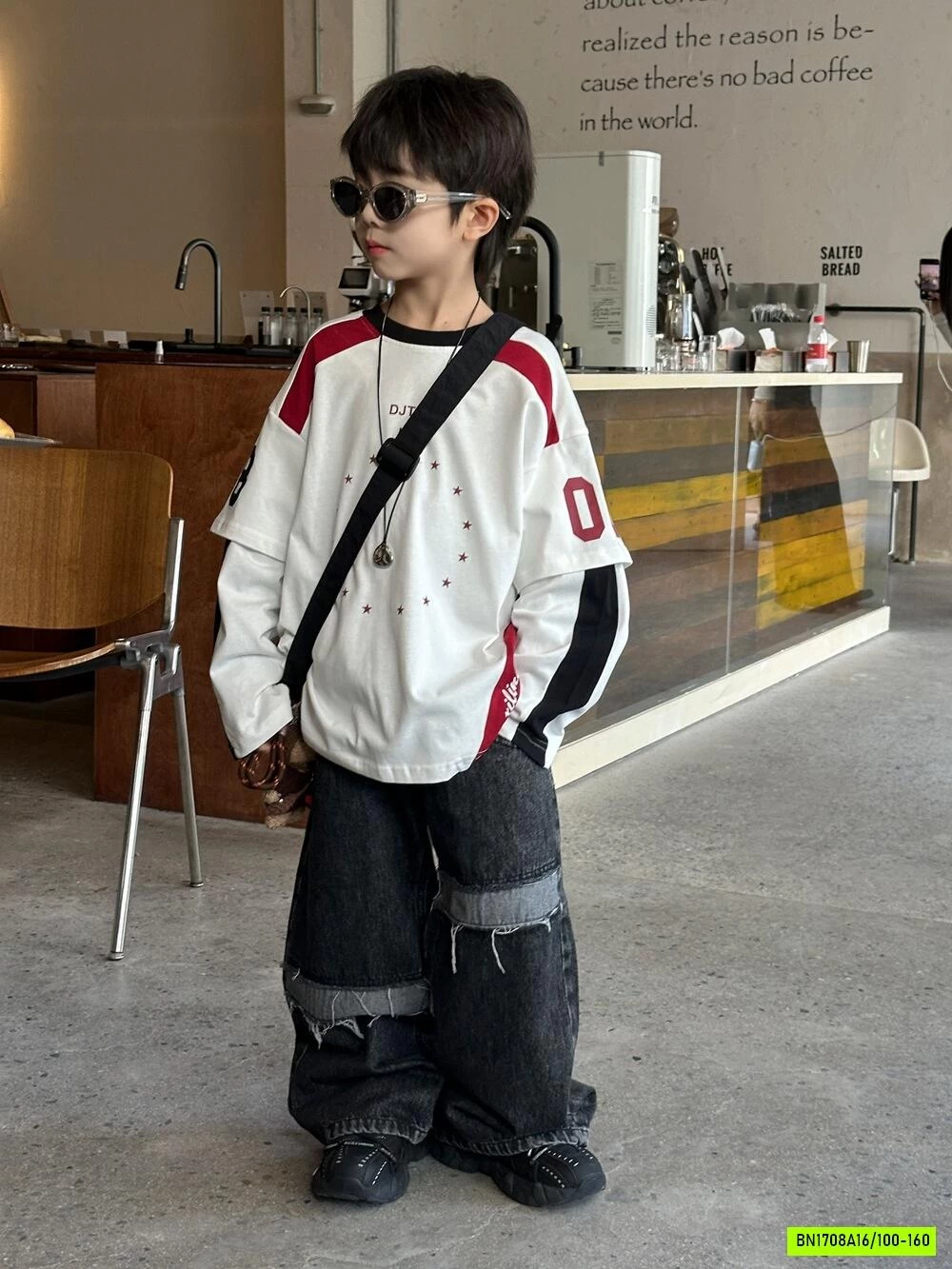 ÁO THUN GIẢ 2 LỚP MIX JEANS RÁCH AFTE