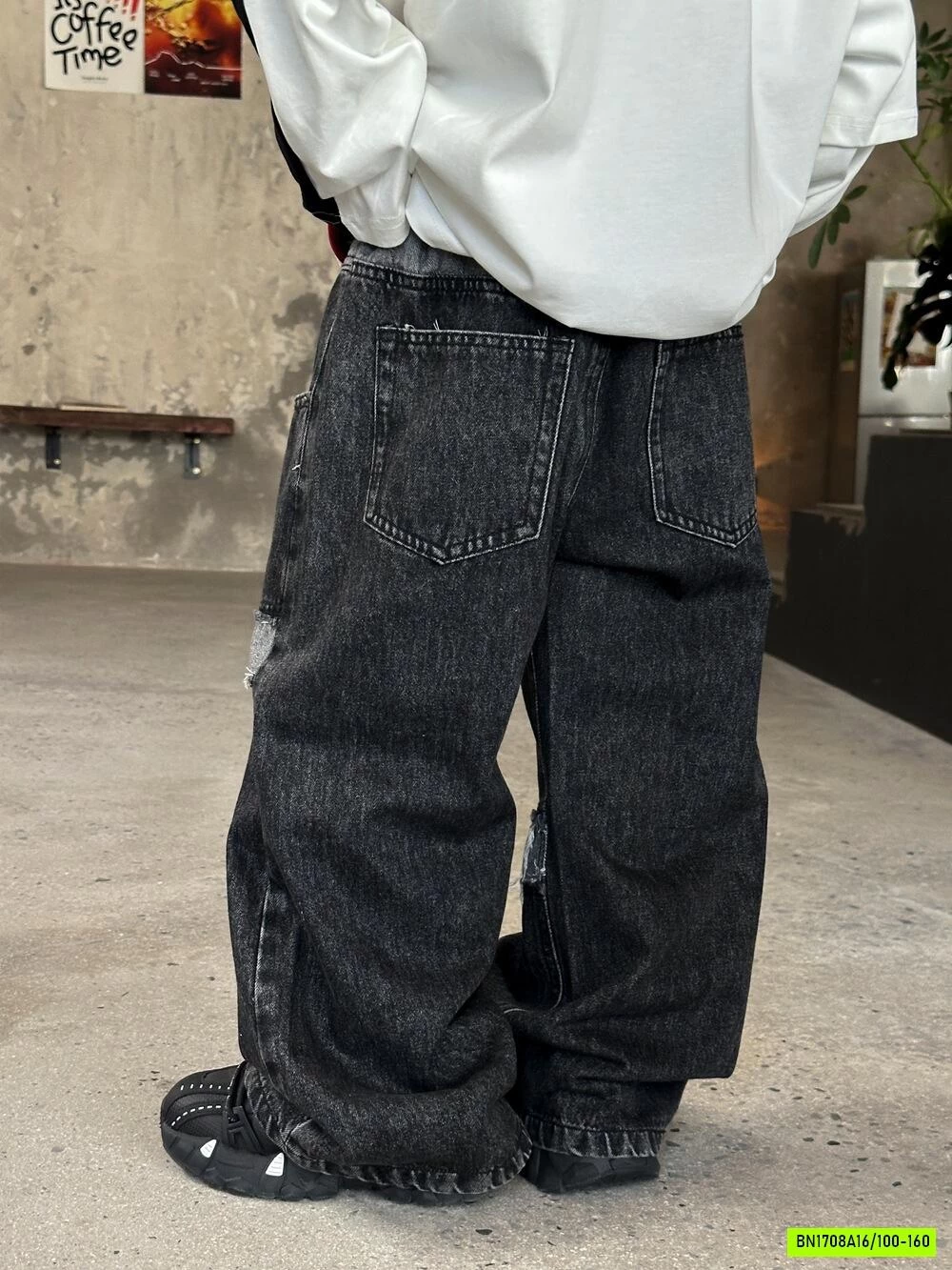 ÁO THUN GIẢ 2 LỚP MIX JEANS RÁCH AFTE