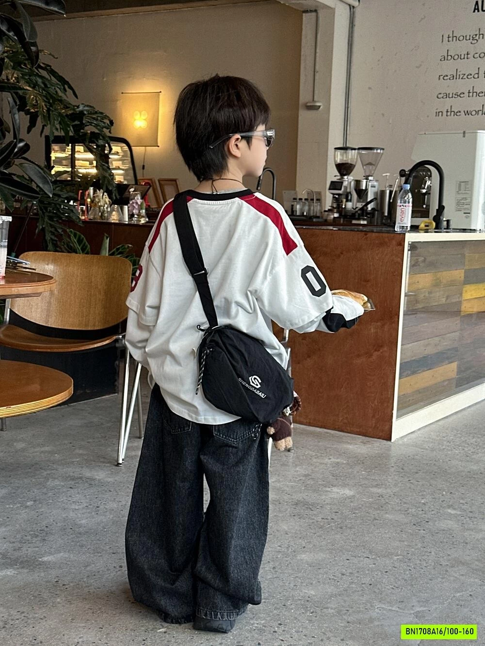 ÁO 2 LỚP TAY KẺ MIX JEANS TÚI HỘP AFTE