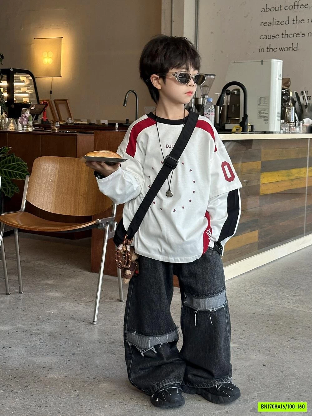 ÁO 2 LỚP TAY KẺ MIX JEANS TÚI HỘP AFTE