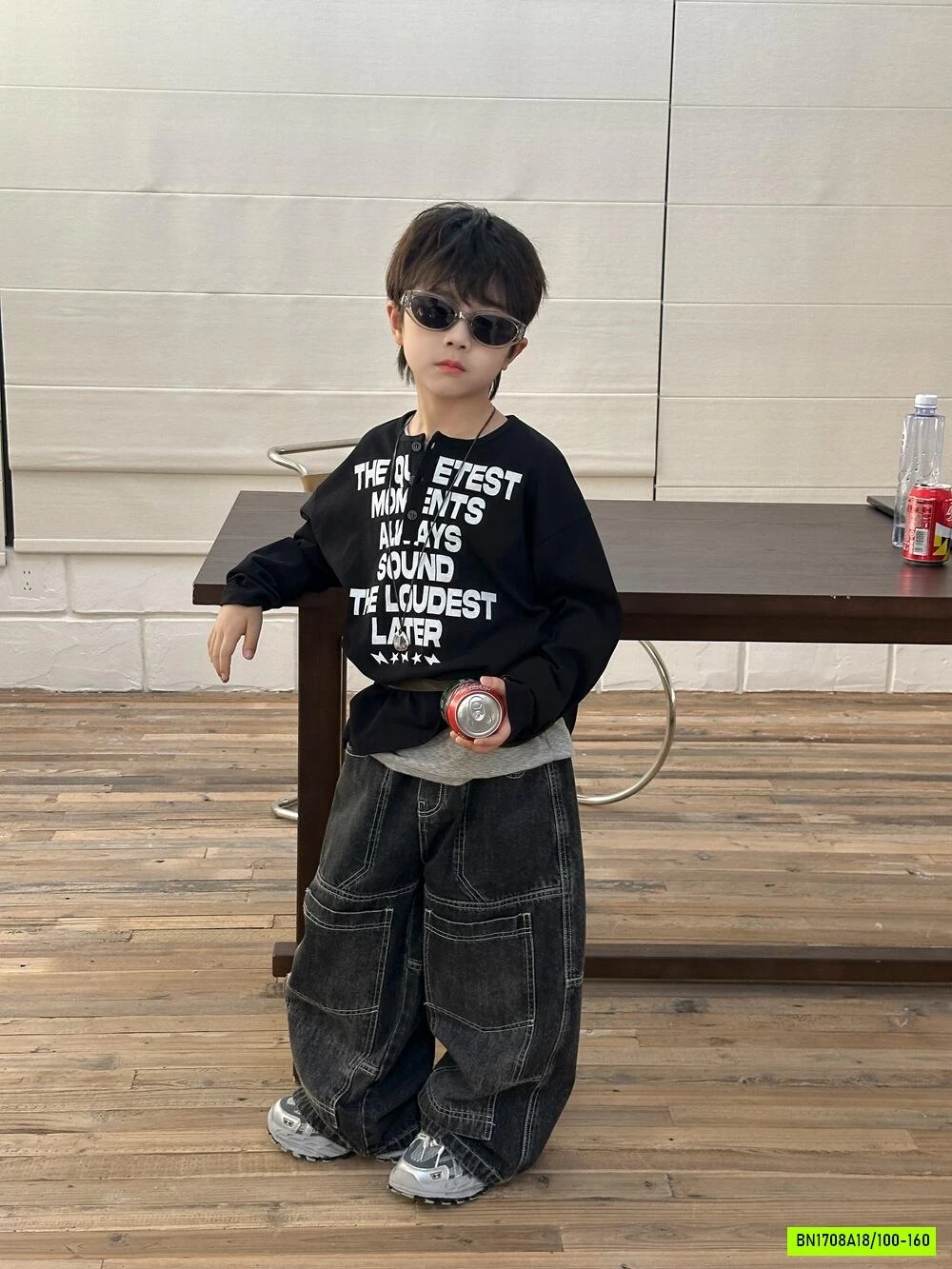 ÁO THUN CHỮ MIX JEANS CHỈ NỔI AFTE