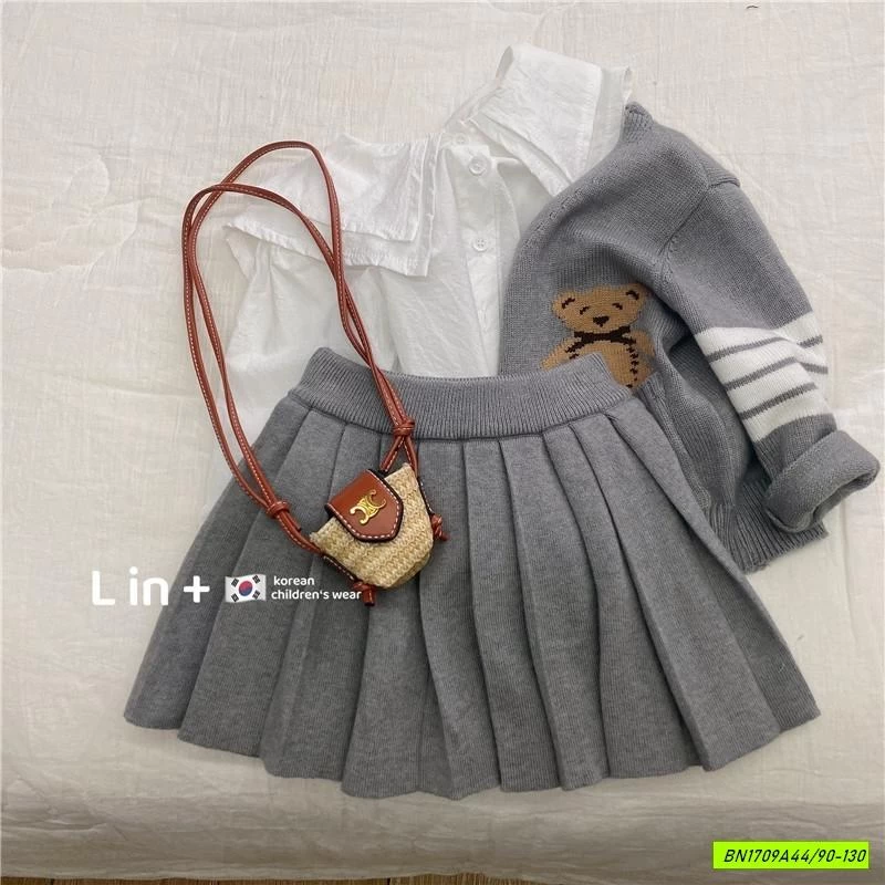 SET VÁY LEN NỮ SINH XÁM