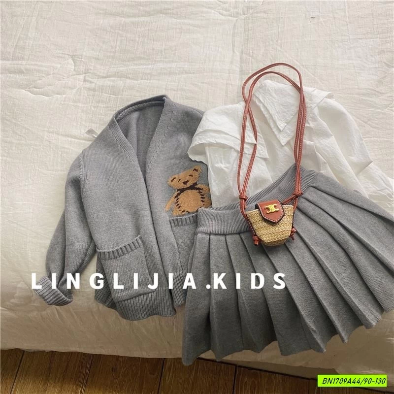 SET VÁY LEN NỮ SINH XÁM