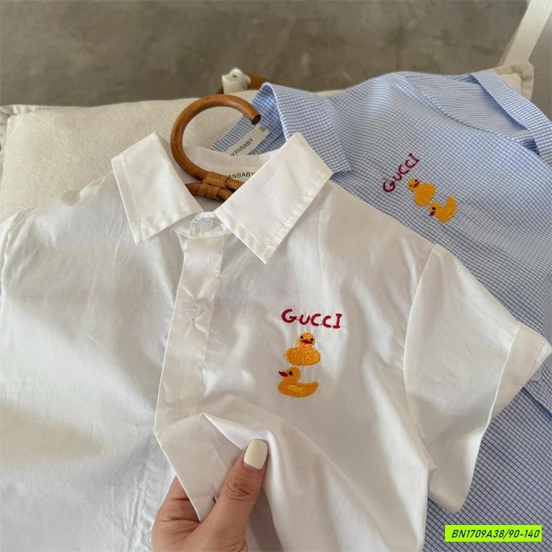 SƠ MI NGẮN TAY THÊU VỊT MMY