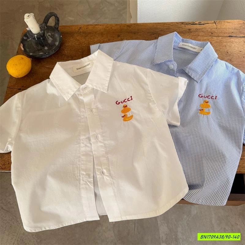 SƠ MI NGẮN TAY THÊU VỊT MMY