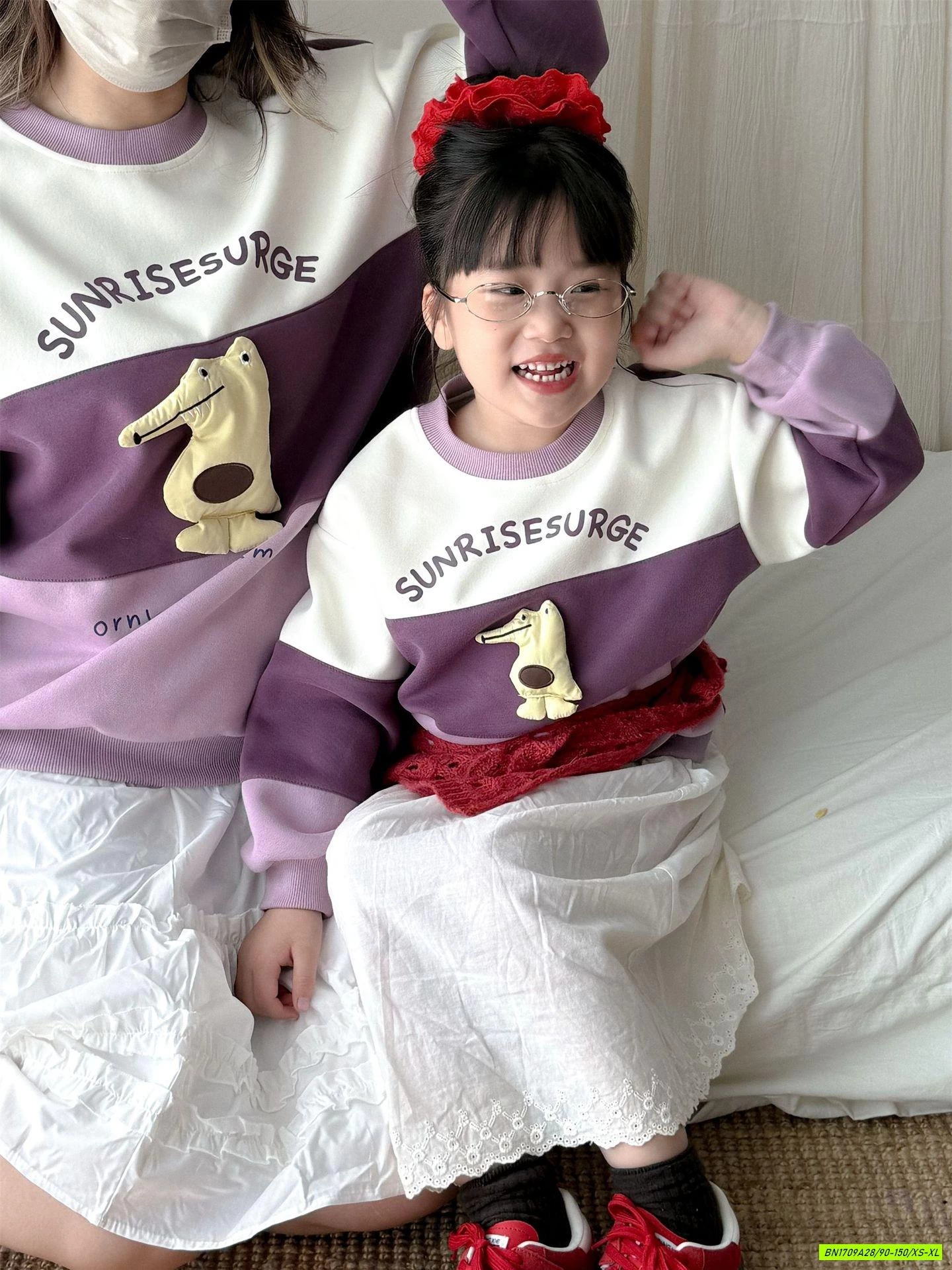 ÁO NỈ ĐÔI MẸ BÉ PHỐI MÀU