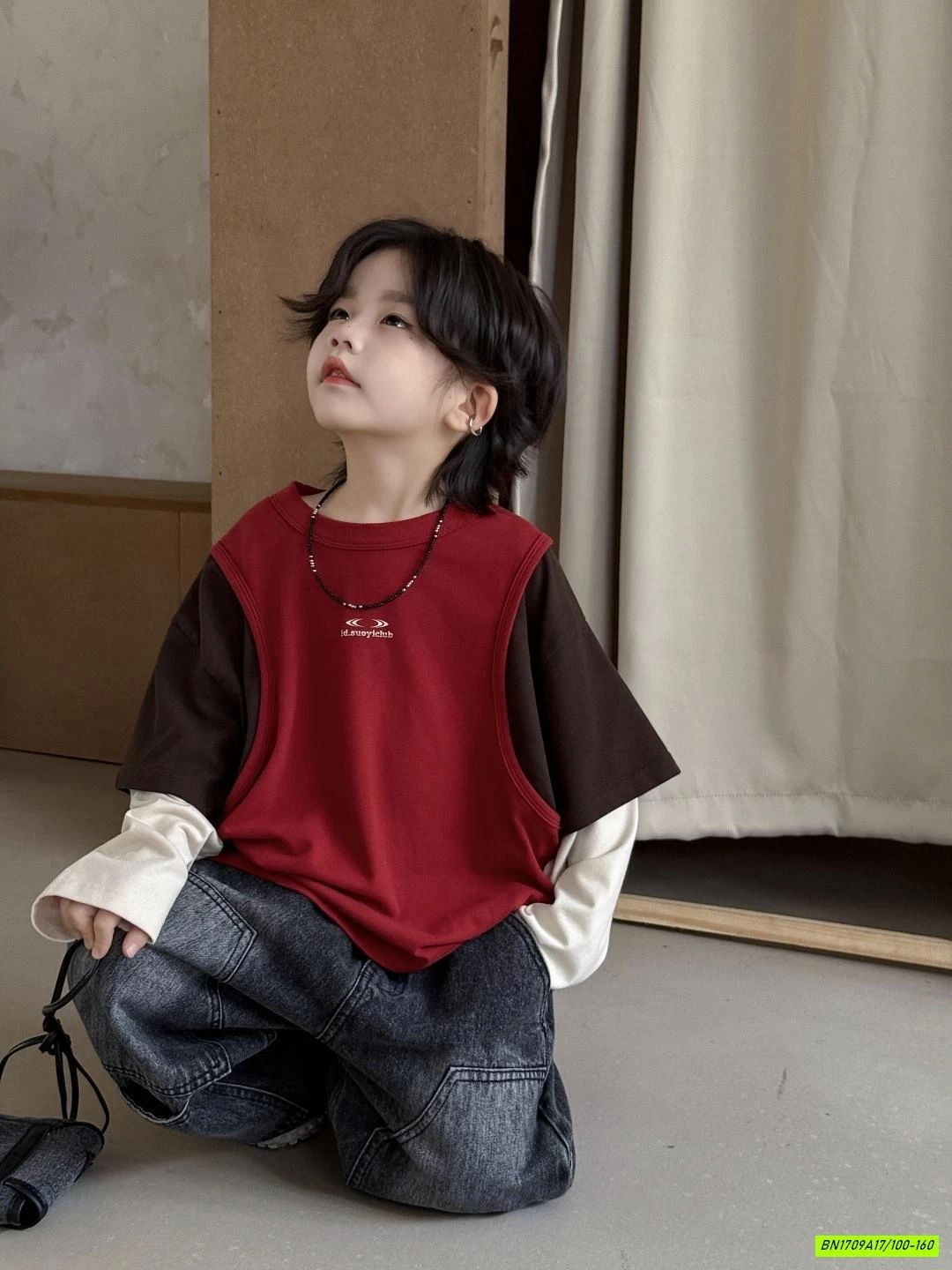 ÁO PHỐI MÀU MIX JEANS CÁ TÍNH