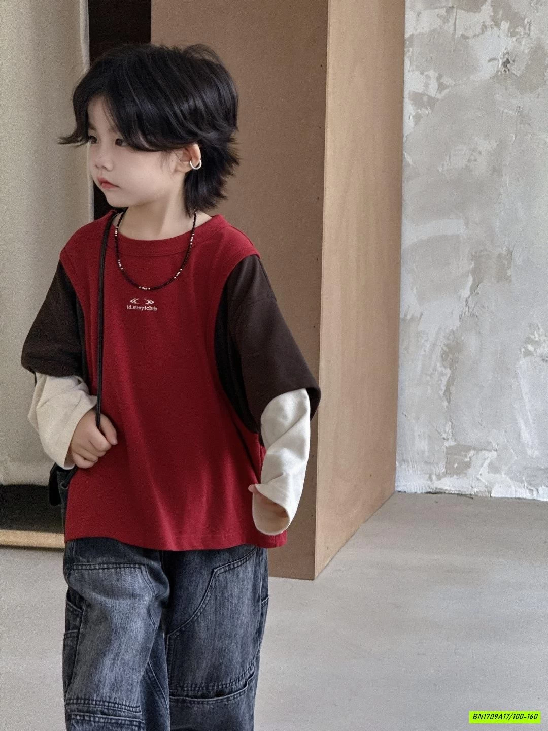 ÁO PHỐI MÀU MIX JEANS CÁ TÍNH