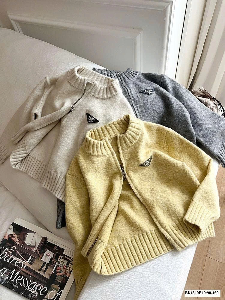 ÁO LEN KÉO KHÓA LOGO TAM GIÁC AMBB  25G095