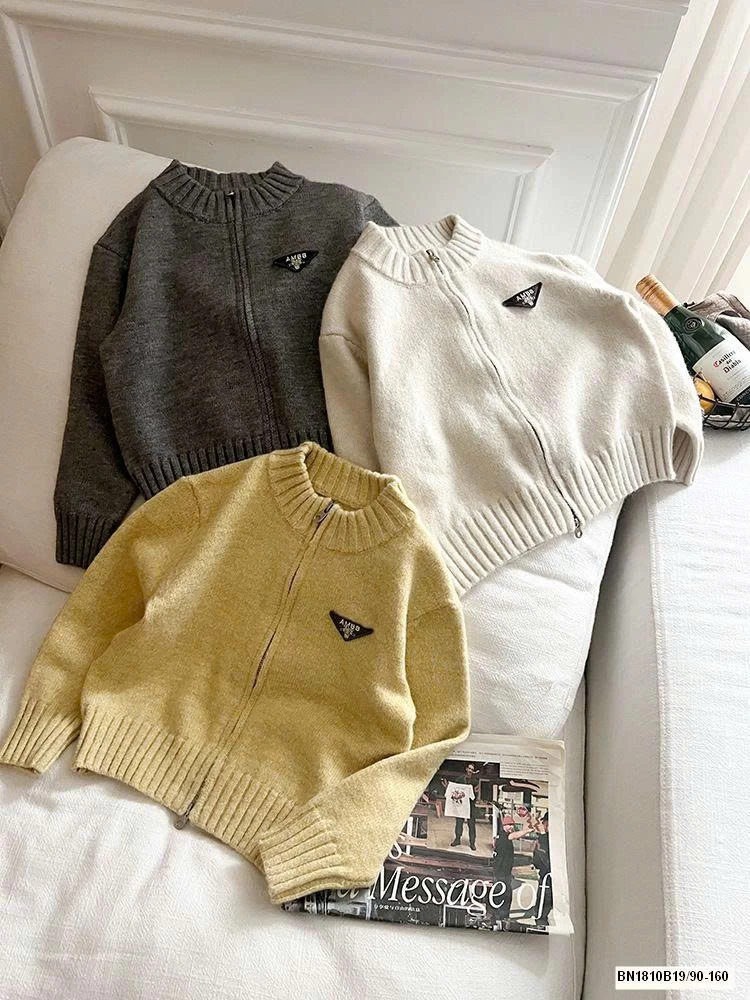 ÁO LEN KÉO KHÓA LOGO TAM GIÁC AMBB  25G095