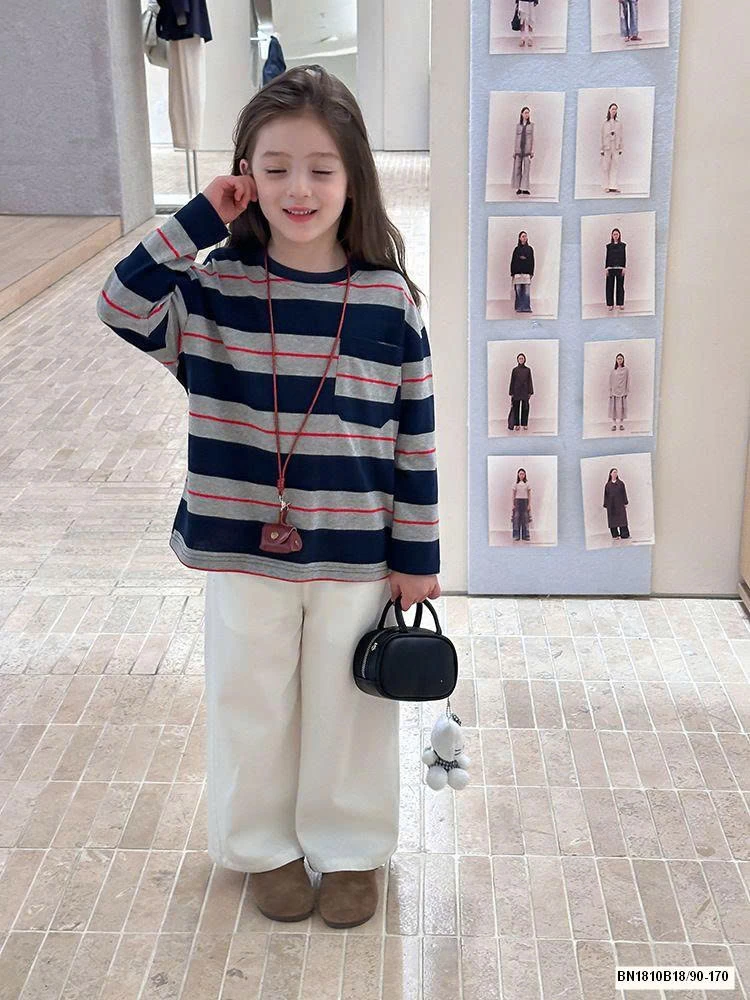 ÁO THUN KẺ MÙA THU AMBB 25G010