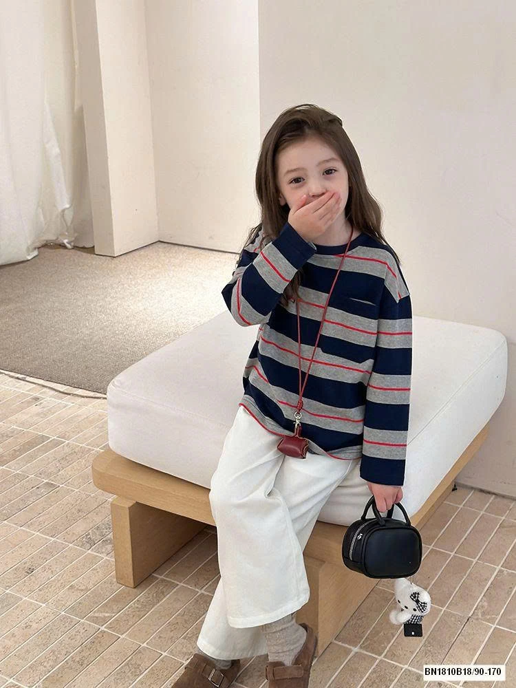 ÁO THUN KẺ MÙA THU AMBB 25G010