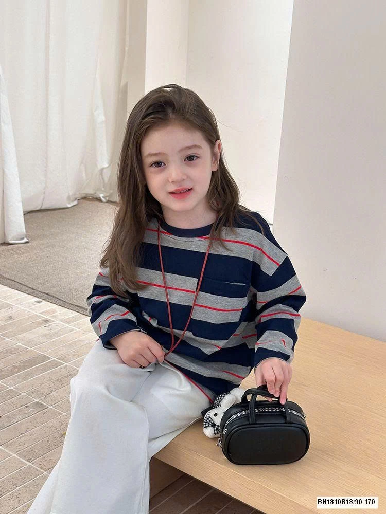 ÁO THUN KẺ MÙA THU AMBB 25G010