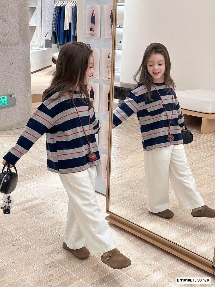 ÁO THUN KẺ MÙA THU AMBB 25G010