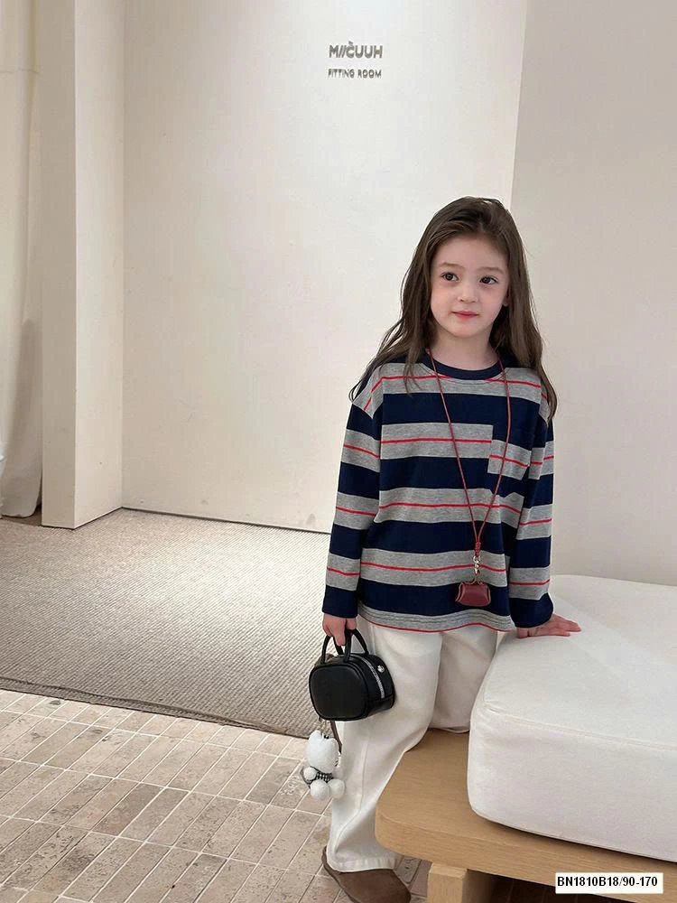 ÁO THUN KẺ MÙA THU AMBB 25G010