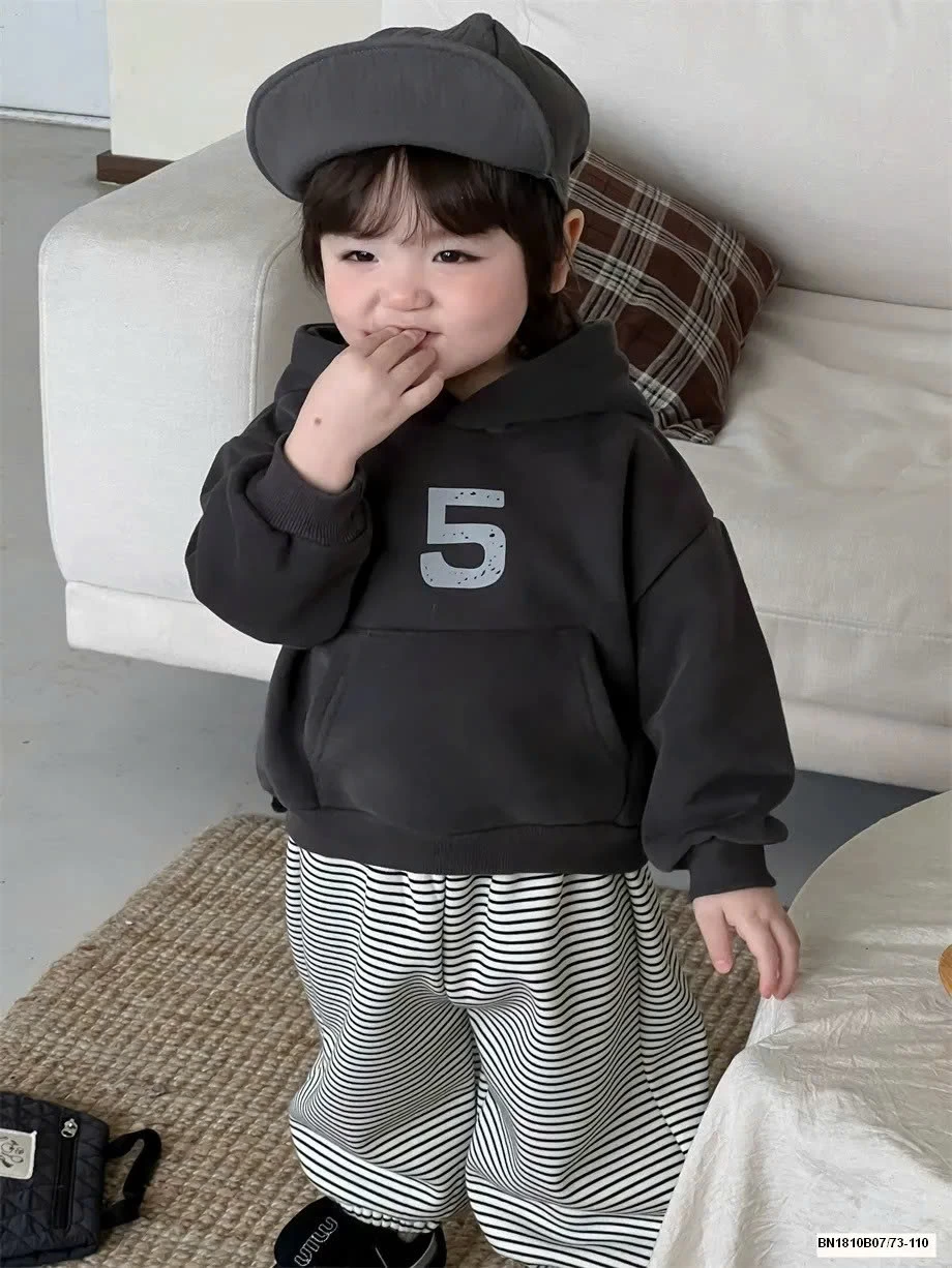 SET ÁO HOODIE SỐ 5 MIX QUẦN KẺ NGANG