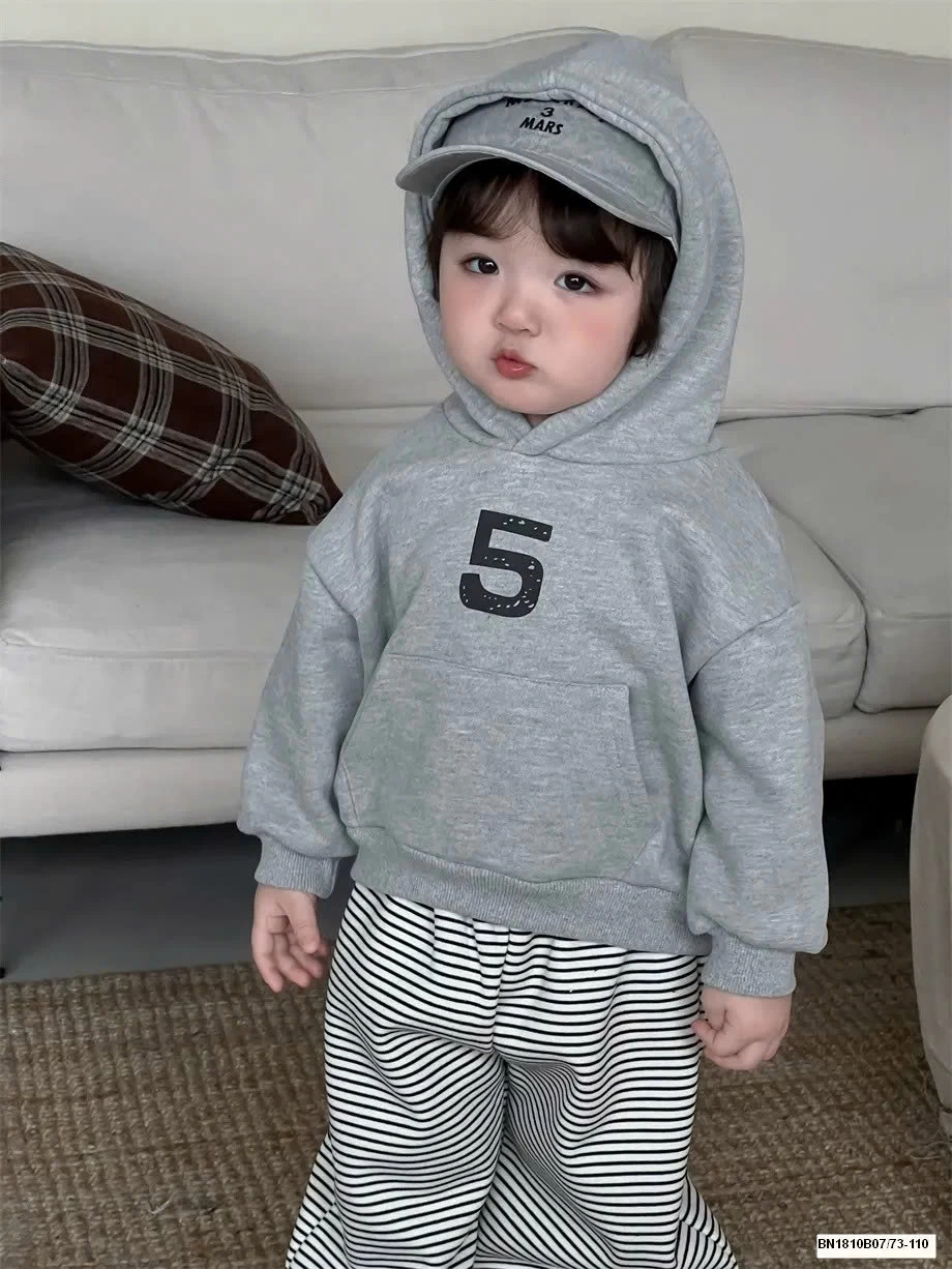 SET ÁO HOODIE SỐ 5 MIX QUẦN KẺ NGANG